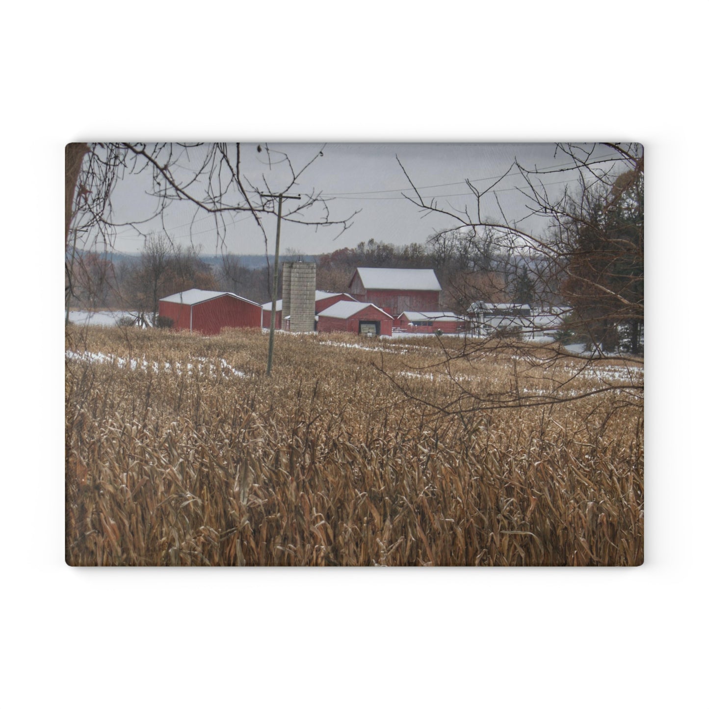U R There Photography Beyond the Cornfield on Sutton Rustic Farmhouse Tempered-Glass Cutting Board