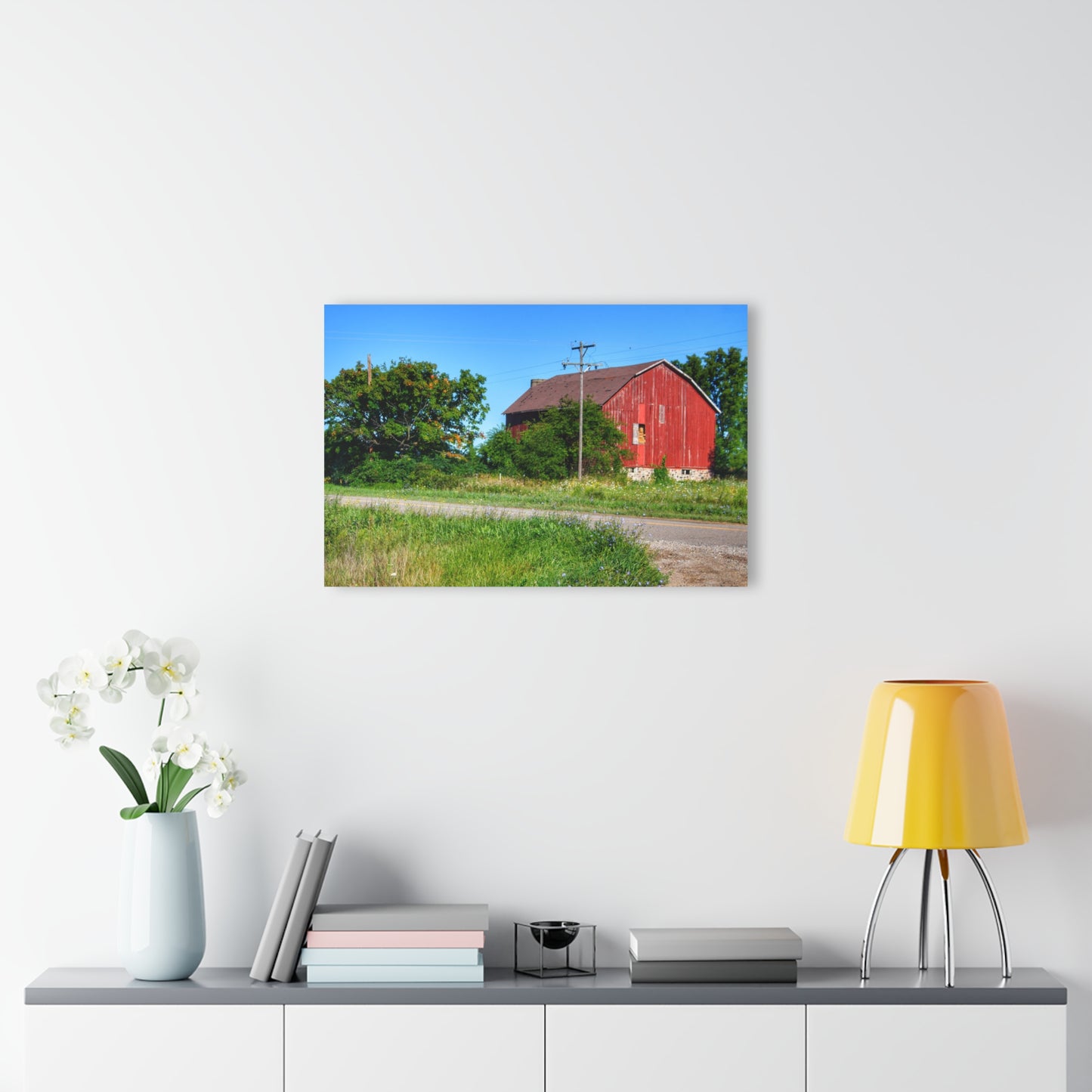 U R There Photography Armstrong Road Red II Rustic Farmhouse Acrylic Wall Print