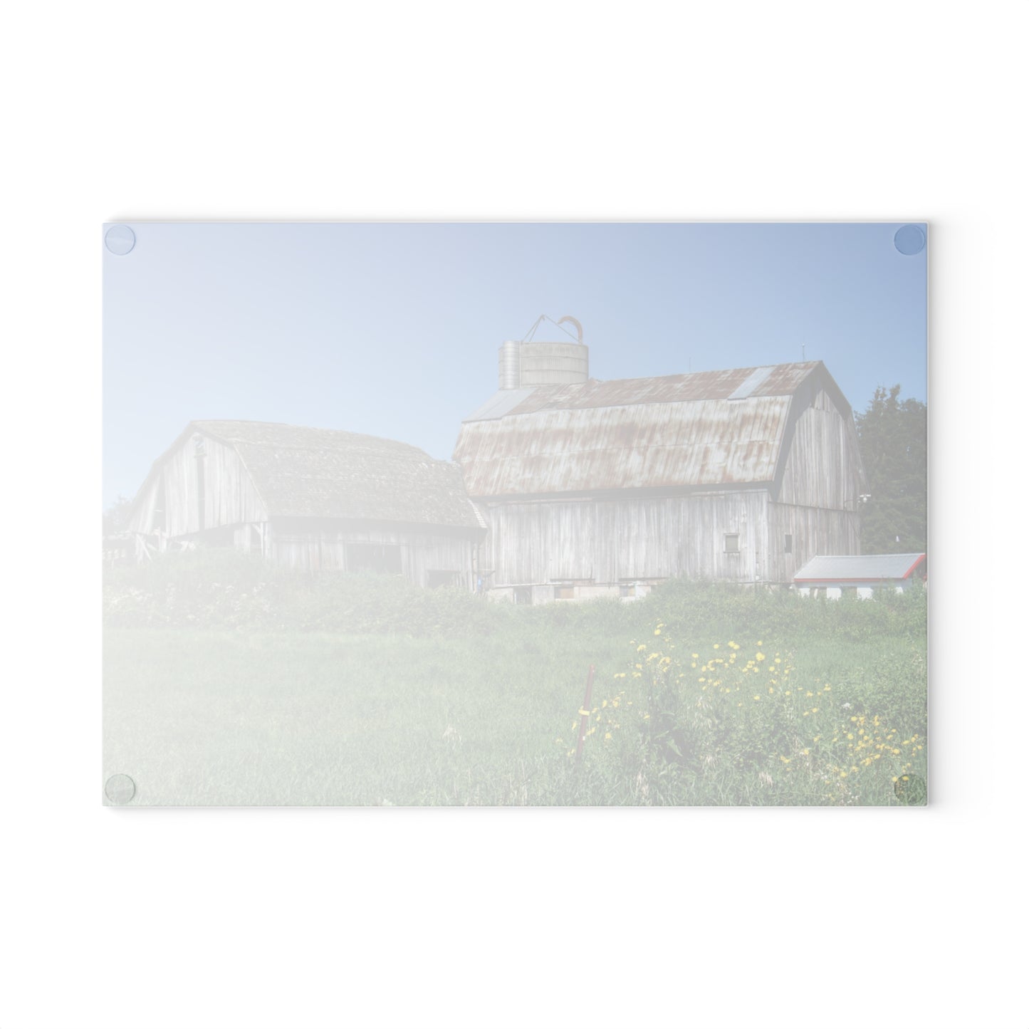 U R There Photography Rusted and Grey on Dodge Road Rustic Farmhouse Tempered-Glass Cutting Board