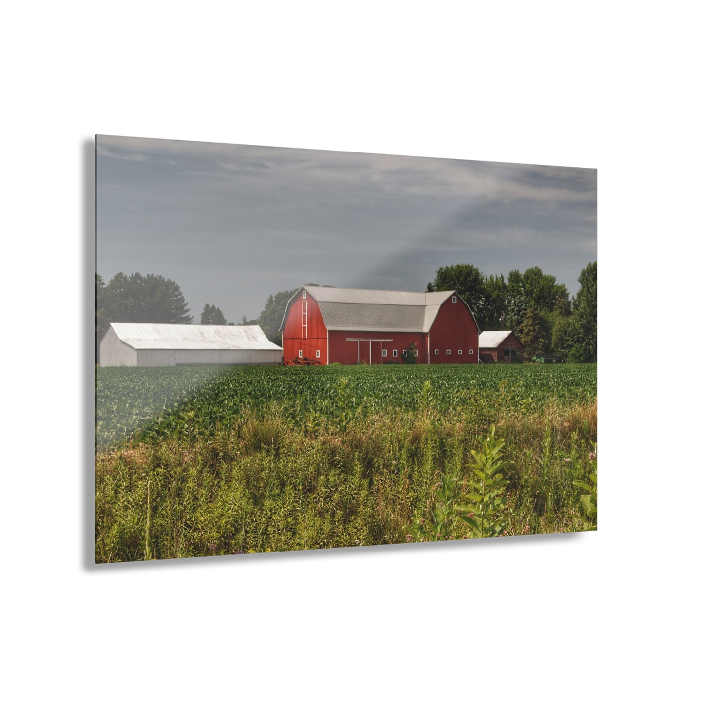 U R There Photography Townline Road Red Rustic Farmhouse Acrylic Wall Print