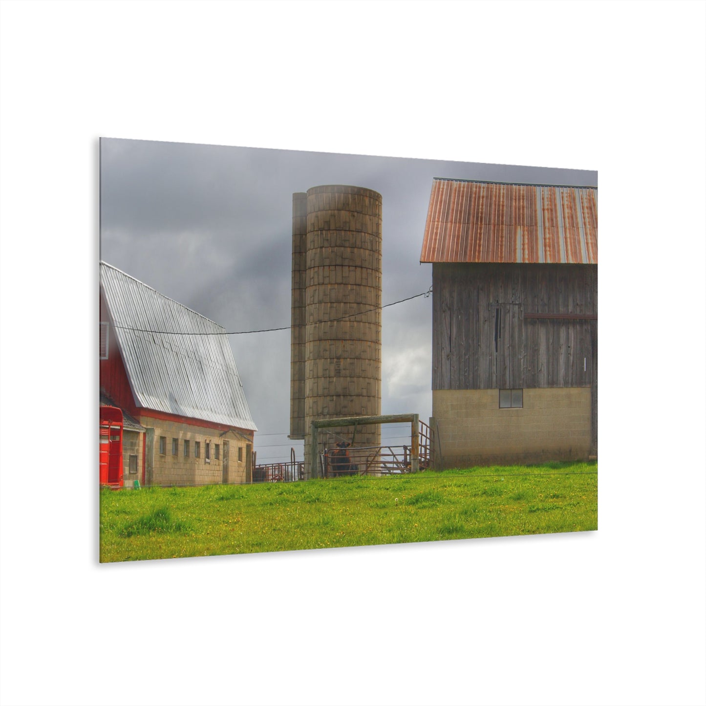 U R There Photography Clothier Road Grey and Silo Rustic Farmhouse Acrylic Wall Print