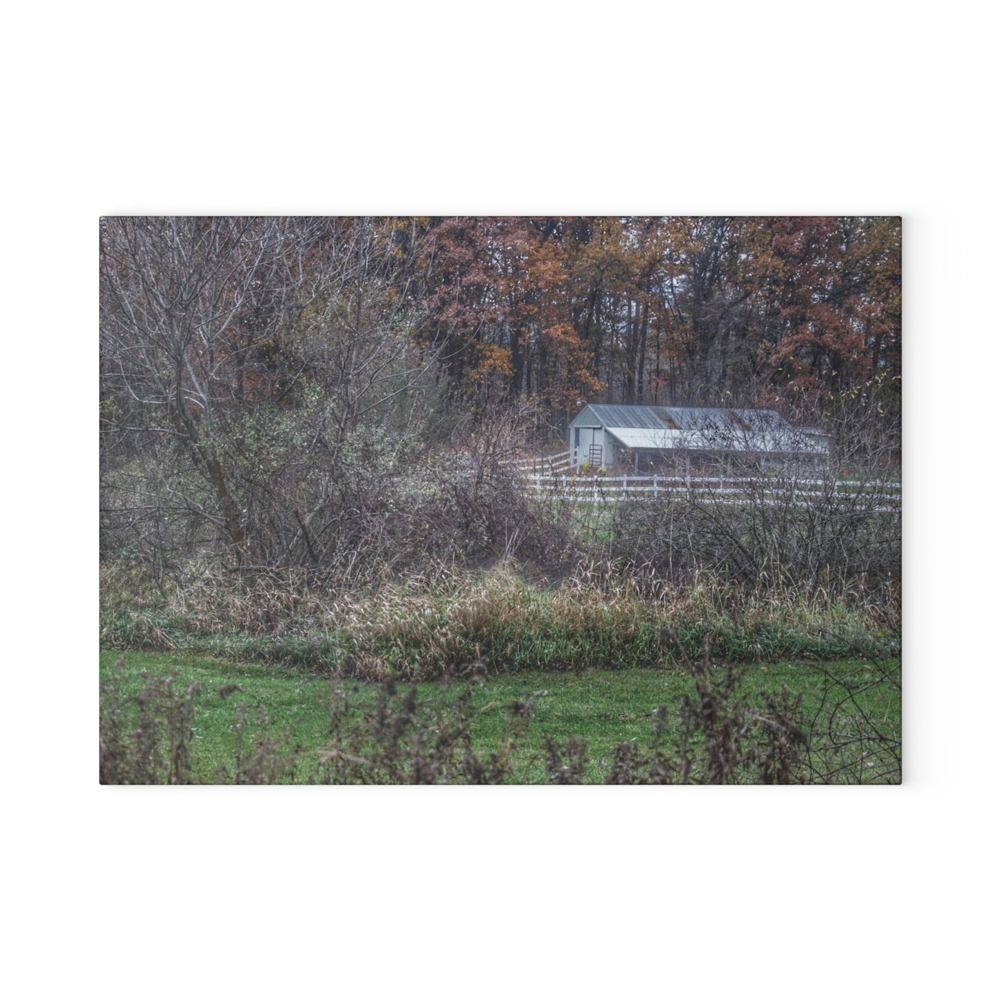 U R There Photography Shifman Road Stable Rustic Farmhouse Tempered-Glass Cutting Board