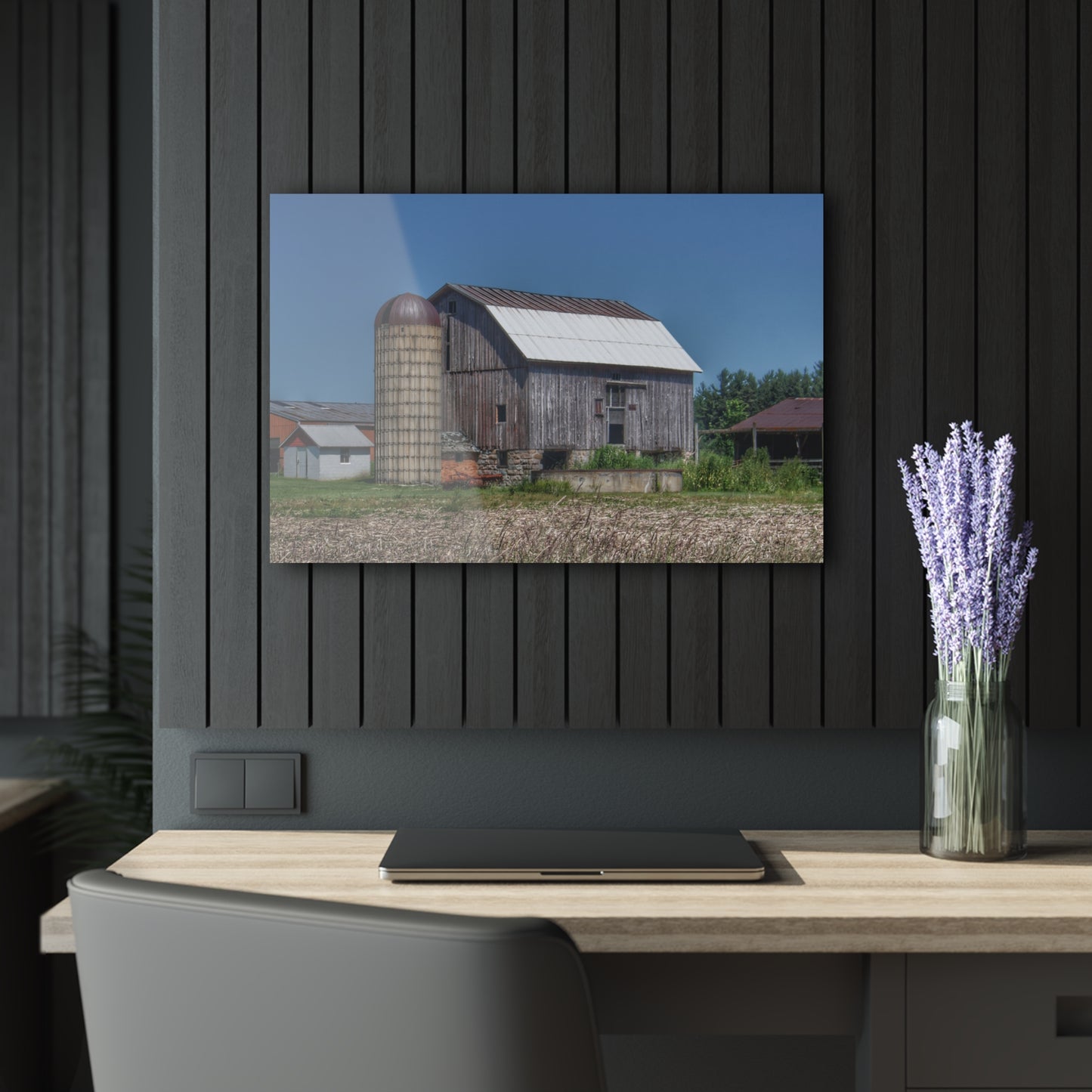 U R There Photography Millington Road Grey Rustic Farmhouse Acrylic Wall Print