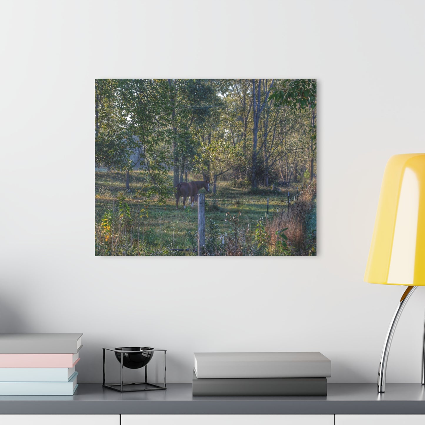 U R There Photography Chestnut Horse Among the Trees Rustic Farmhouse Acrylic Wall Print