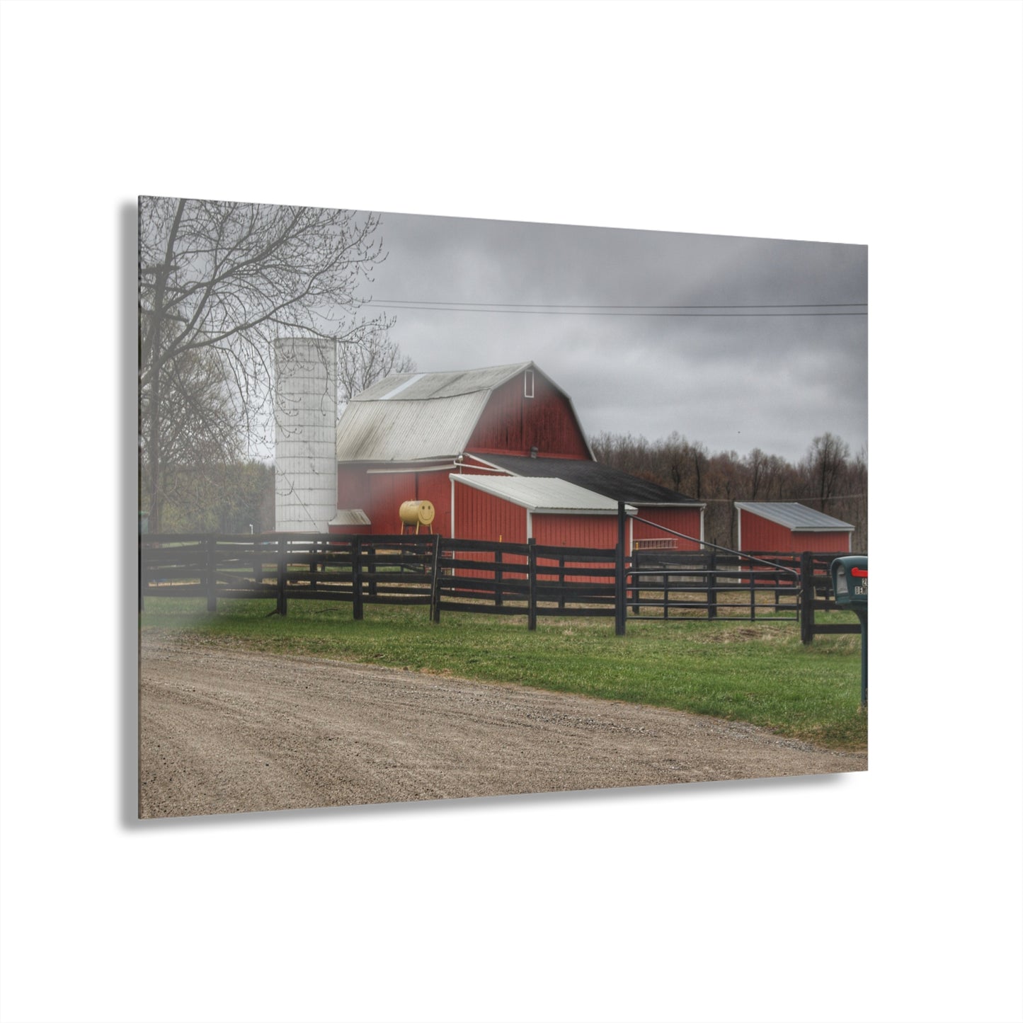 U R There Photography West Lake Road Happy Barn Rustic Farmhouse Acrylic Wall Print