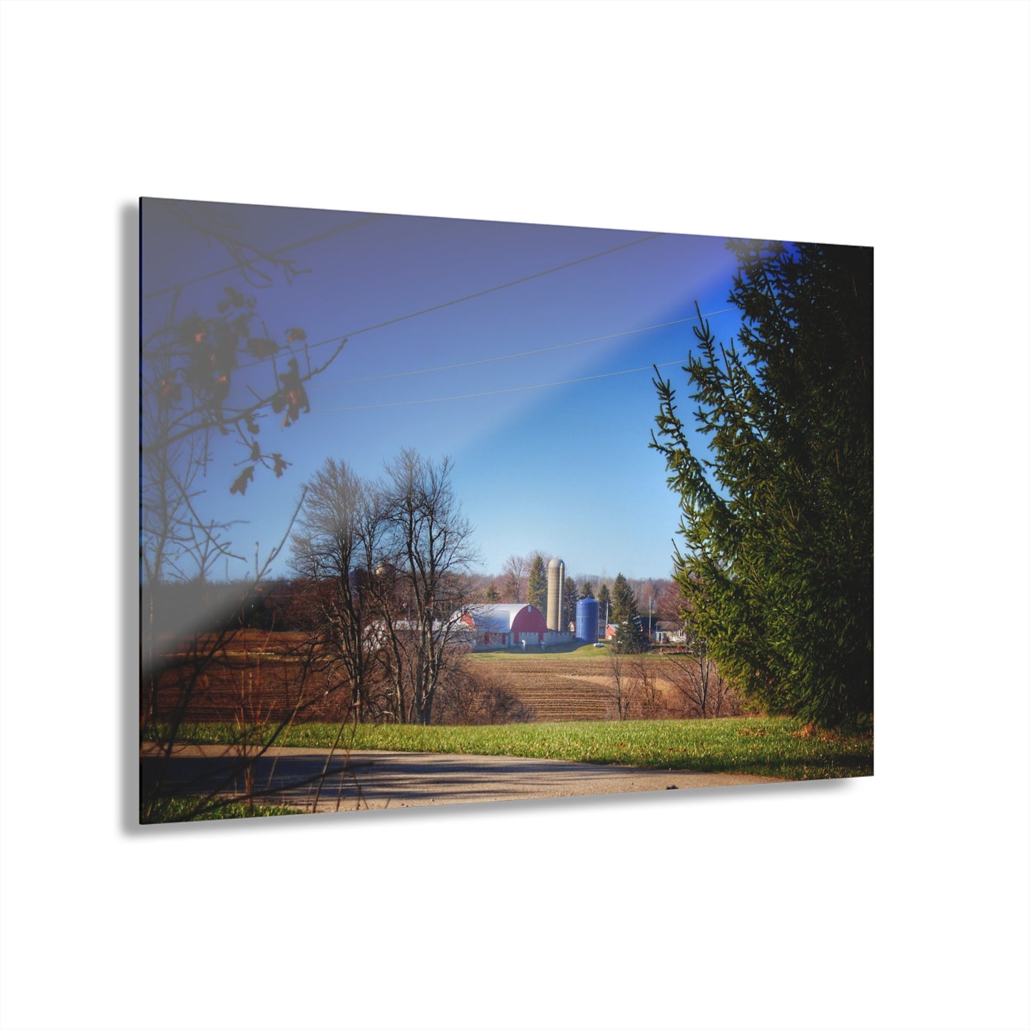 U R There Photography Across the Field on Brocker Road Rustic Farmhouse Acrylic Wall Print