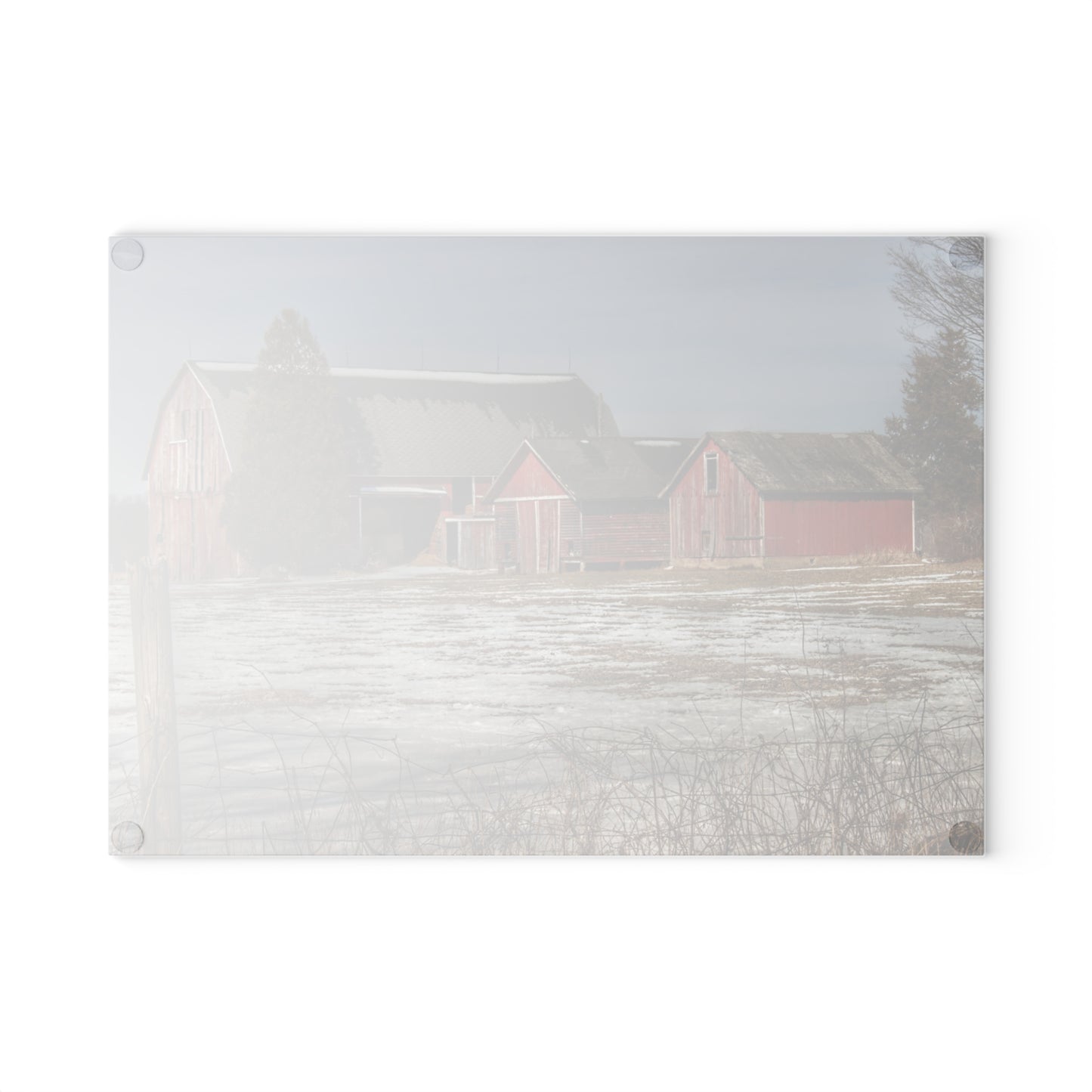 U R There Photography Wilder Road Reds Rustic Farmhouse Tempered-Glass Cutting Board