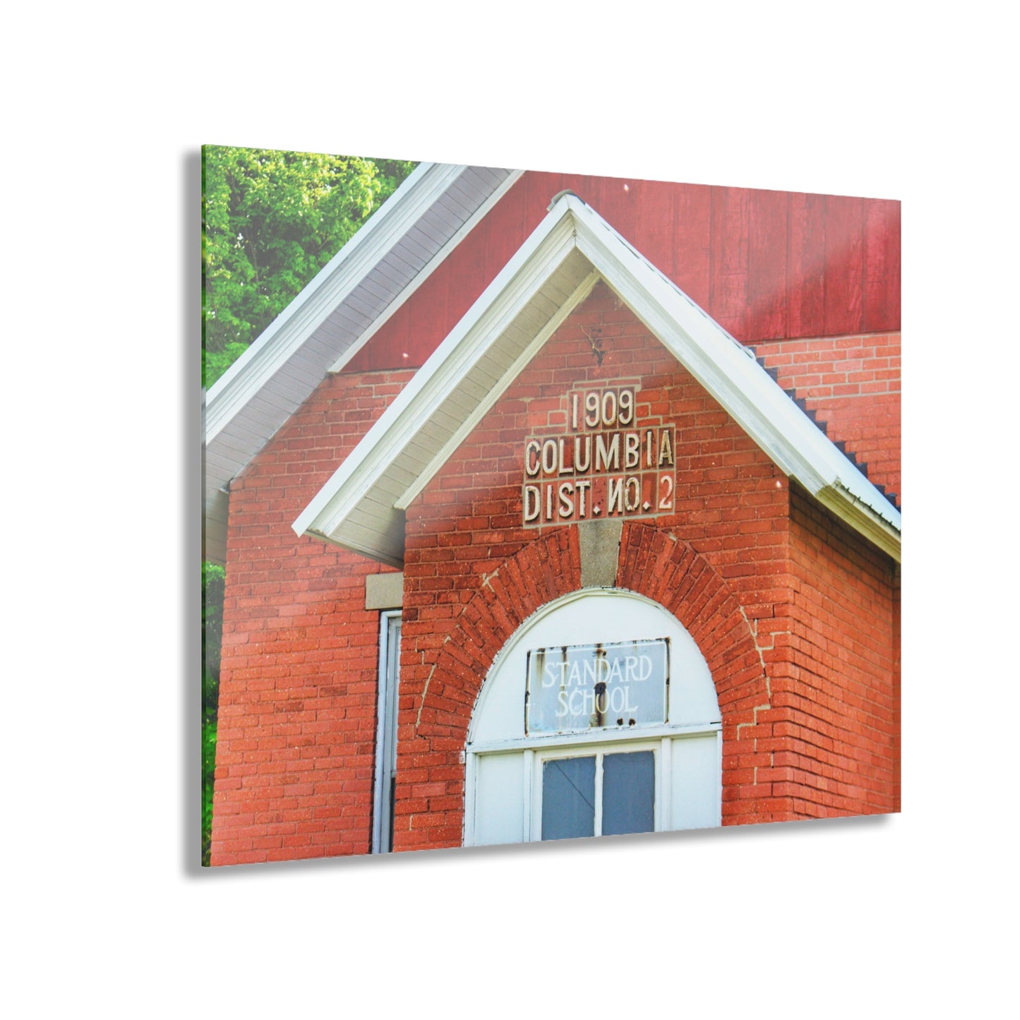 U R There Photography French Road Old Standard Schoolhouse II Rustic Farmhouse Acrylic Wall Print