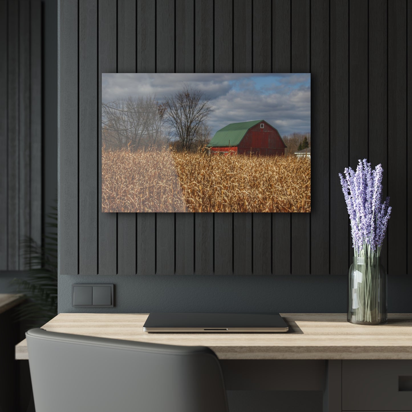 U R There Photography North Force Road Hidden Red Rustic Farmhouse Acrylic Wall Print