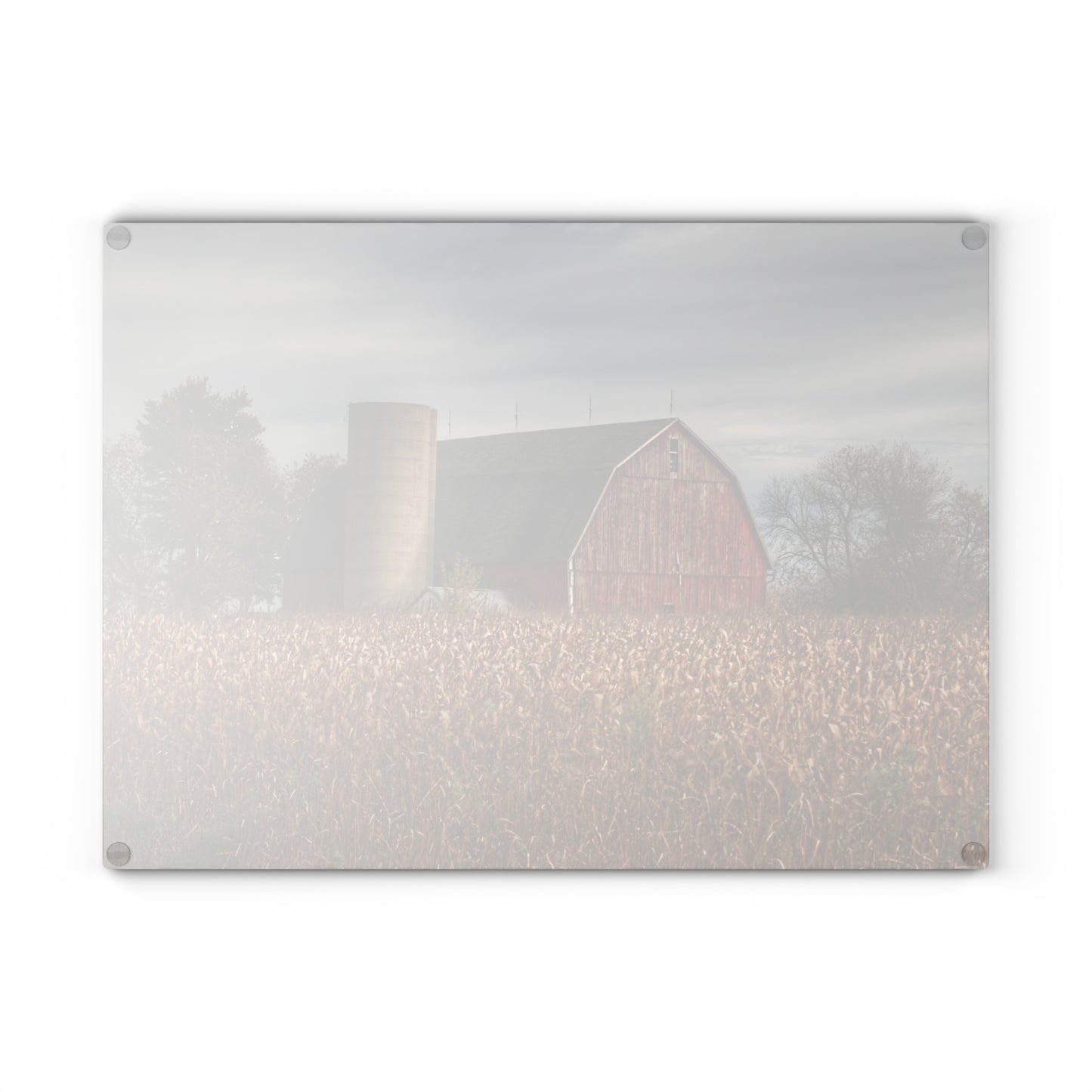 U R There Photography Shepard Road Red Rustic Farmhouse Tempered-Glass Cutting Board