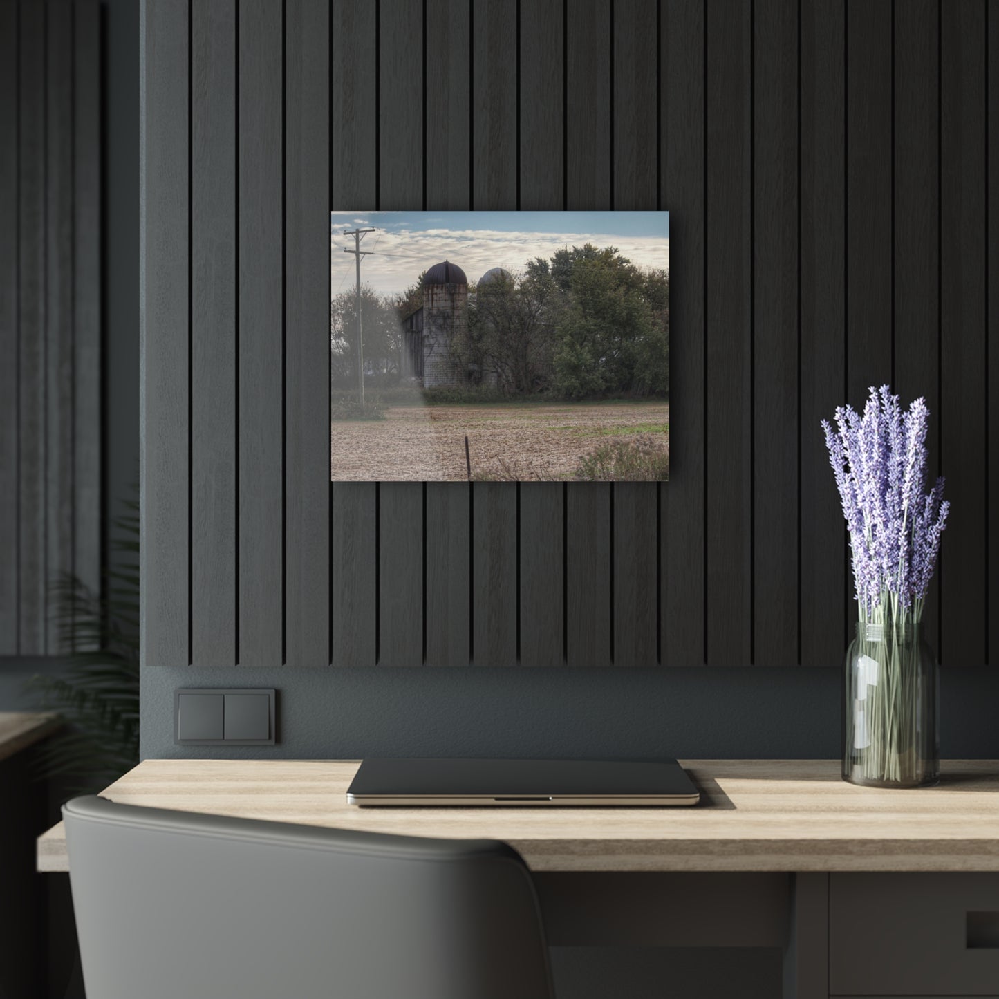 U R There Photography Burnside Road Grey I Rustic Farmhouse Acrylic Wall Print