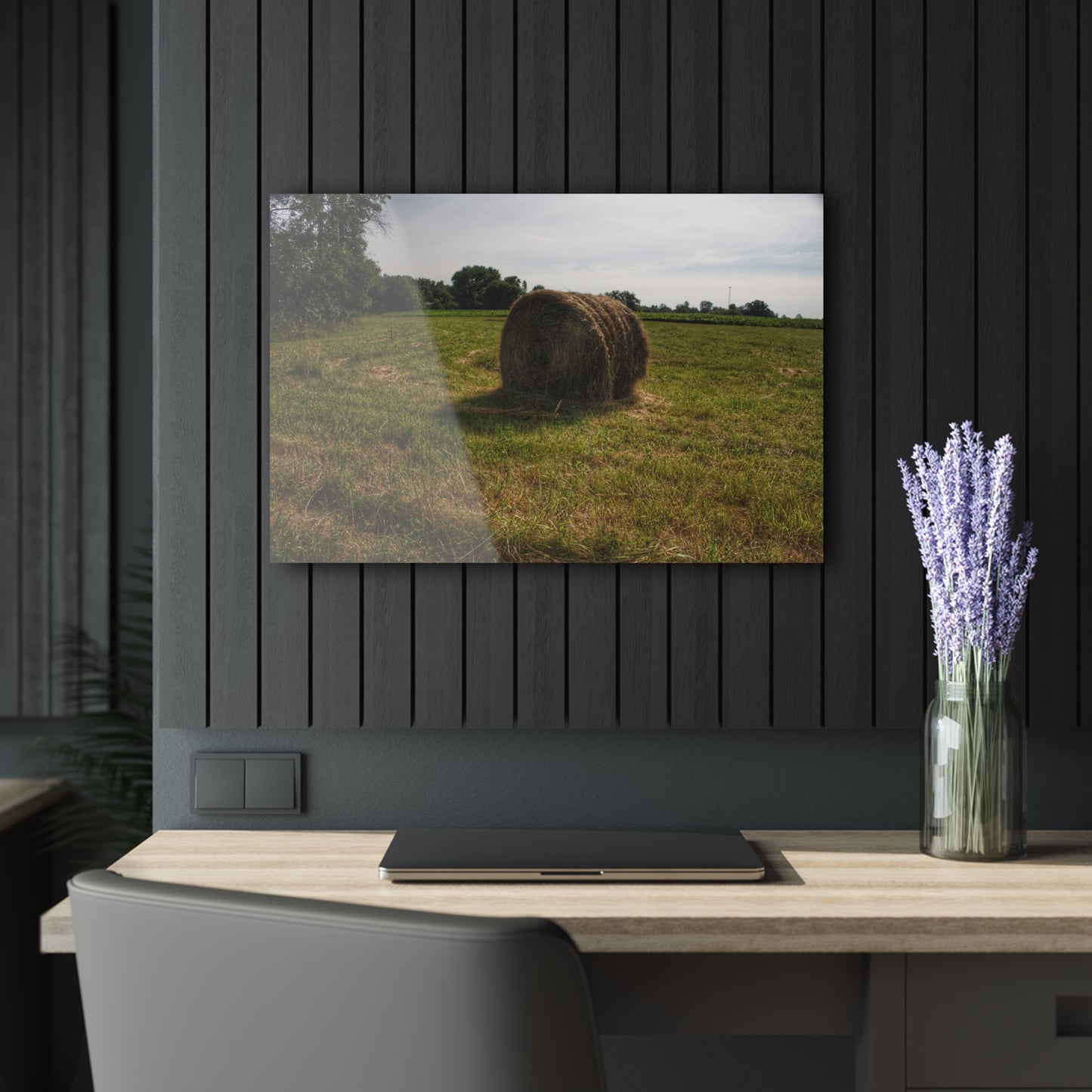 U R There Photography Summer Haybales II Rustic Farmhouse Acrylic Wall Print