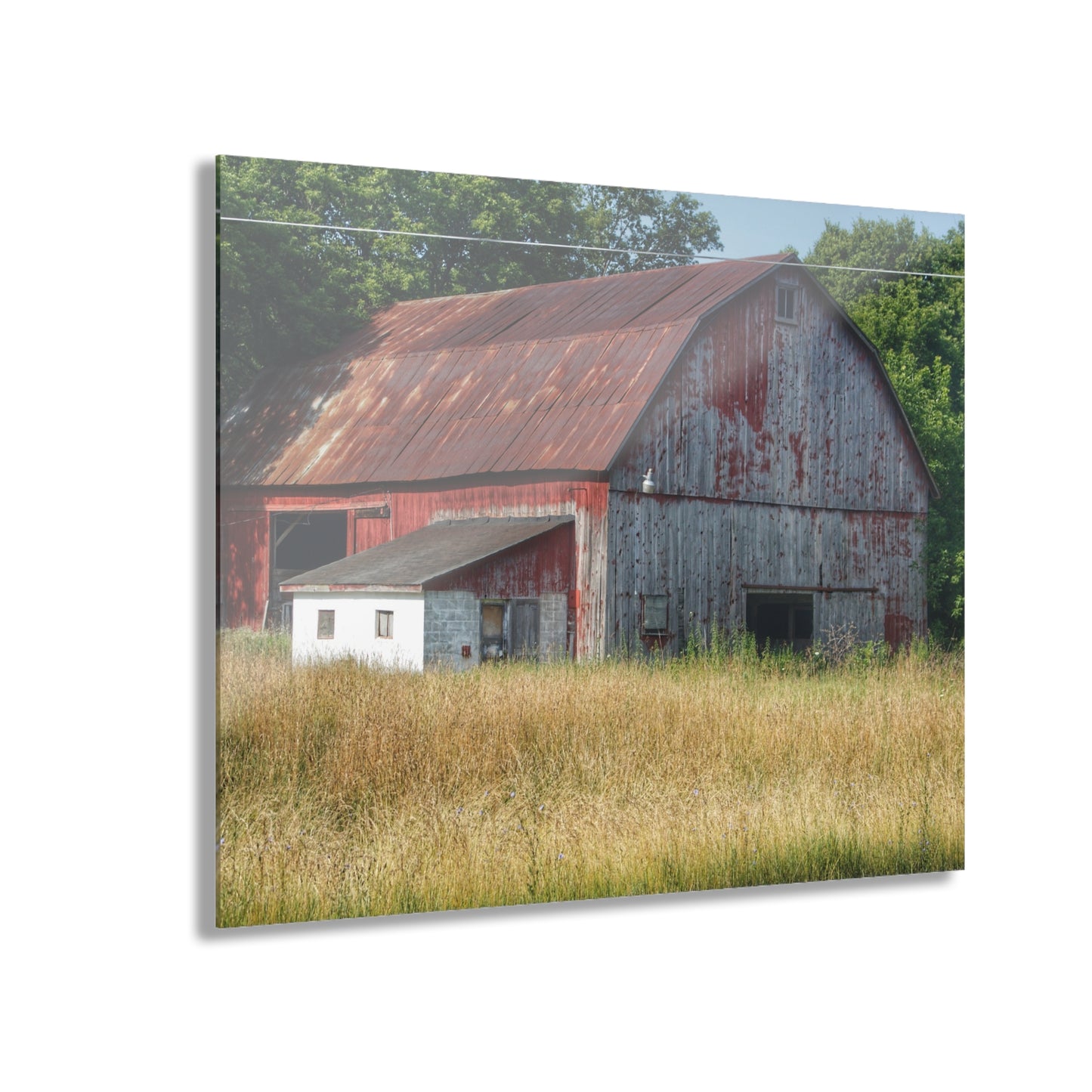 U R There Photography Scott Road Red Rustic Farmhouse Acrylic Wall Print