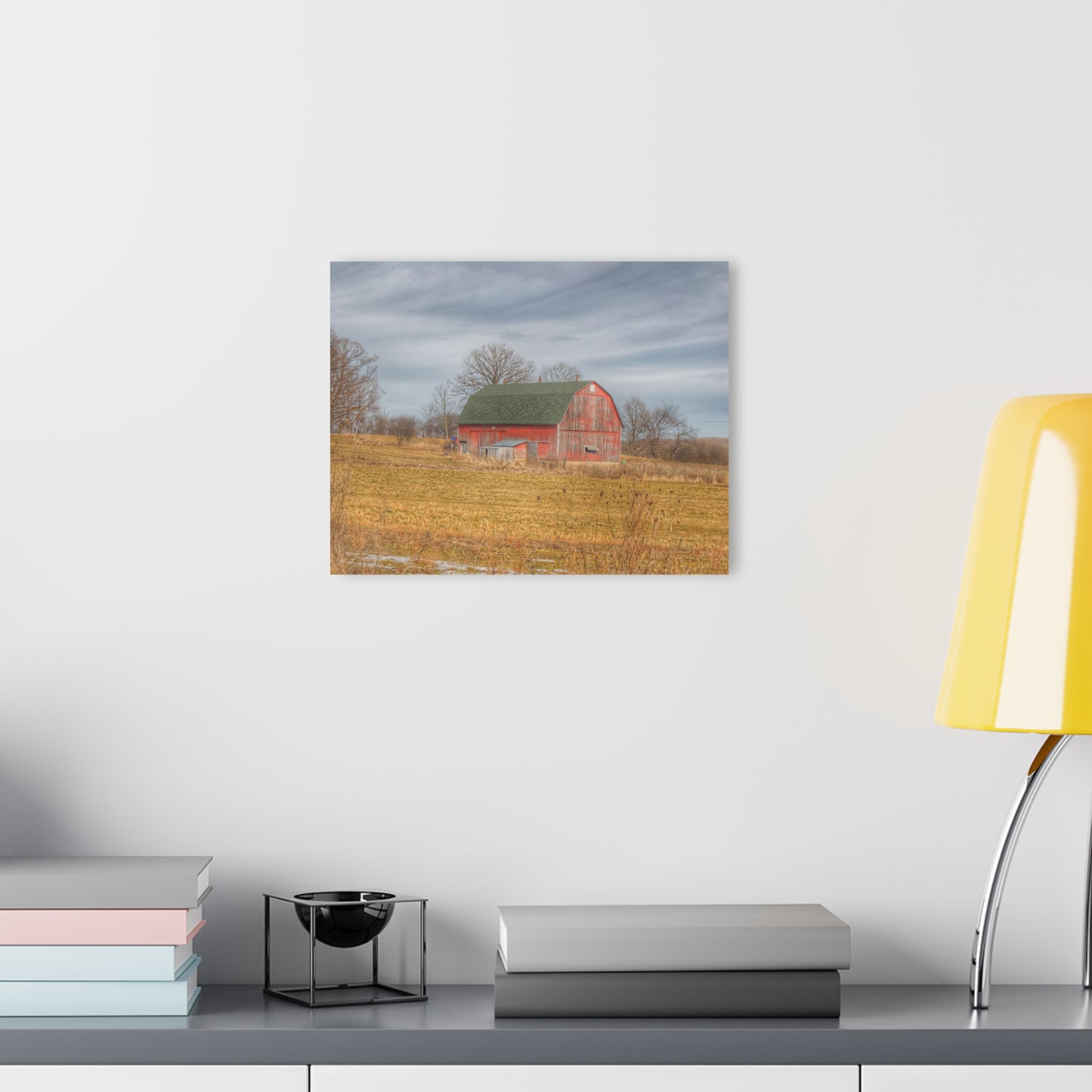 U R There Photography Clark Road Hillside Red I Rustic Farmhouse Acrylic Wall Print