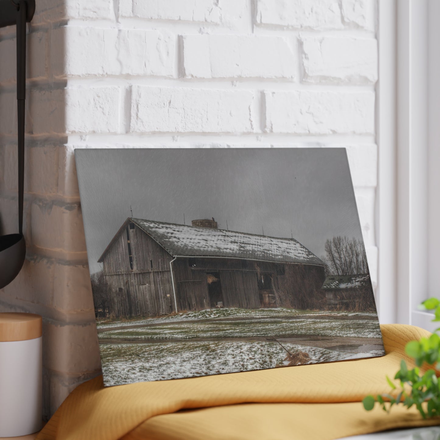 U R There Photography Wilder Road Grey in Spring Rustic Farmhouse Tempered-Glass Cutting Board