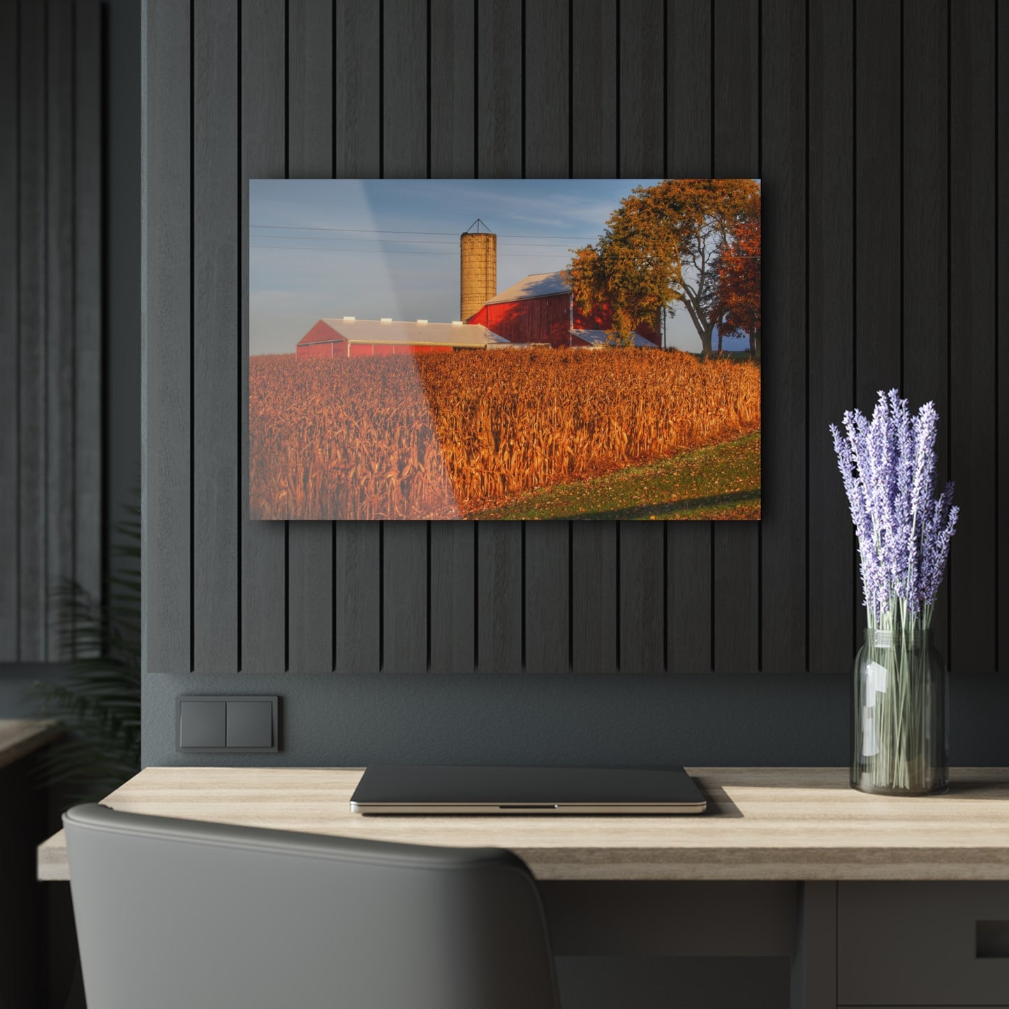 U R There Photography Lake Pleasant Reds I Rustic Farmhouse Acrylic Wall Print