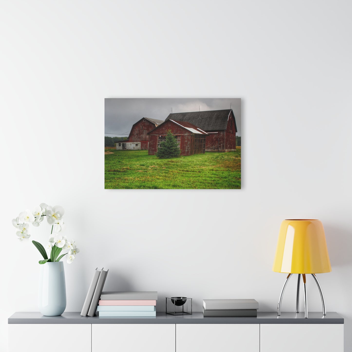 U R There Photography Winslow Road Reds Rustic Farmhouse Acrylic Wall Print