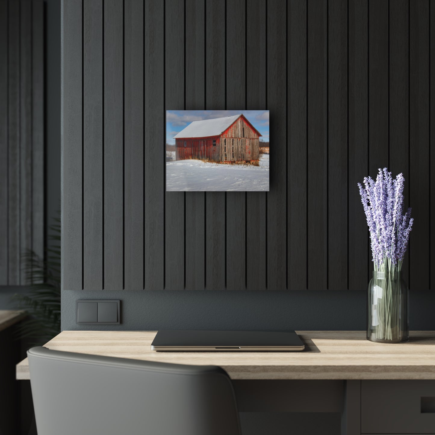 U R There Photography Barnes Road Little Red I Rustic Farmhouse Acrylic Wall Print