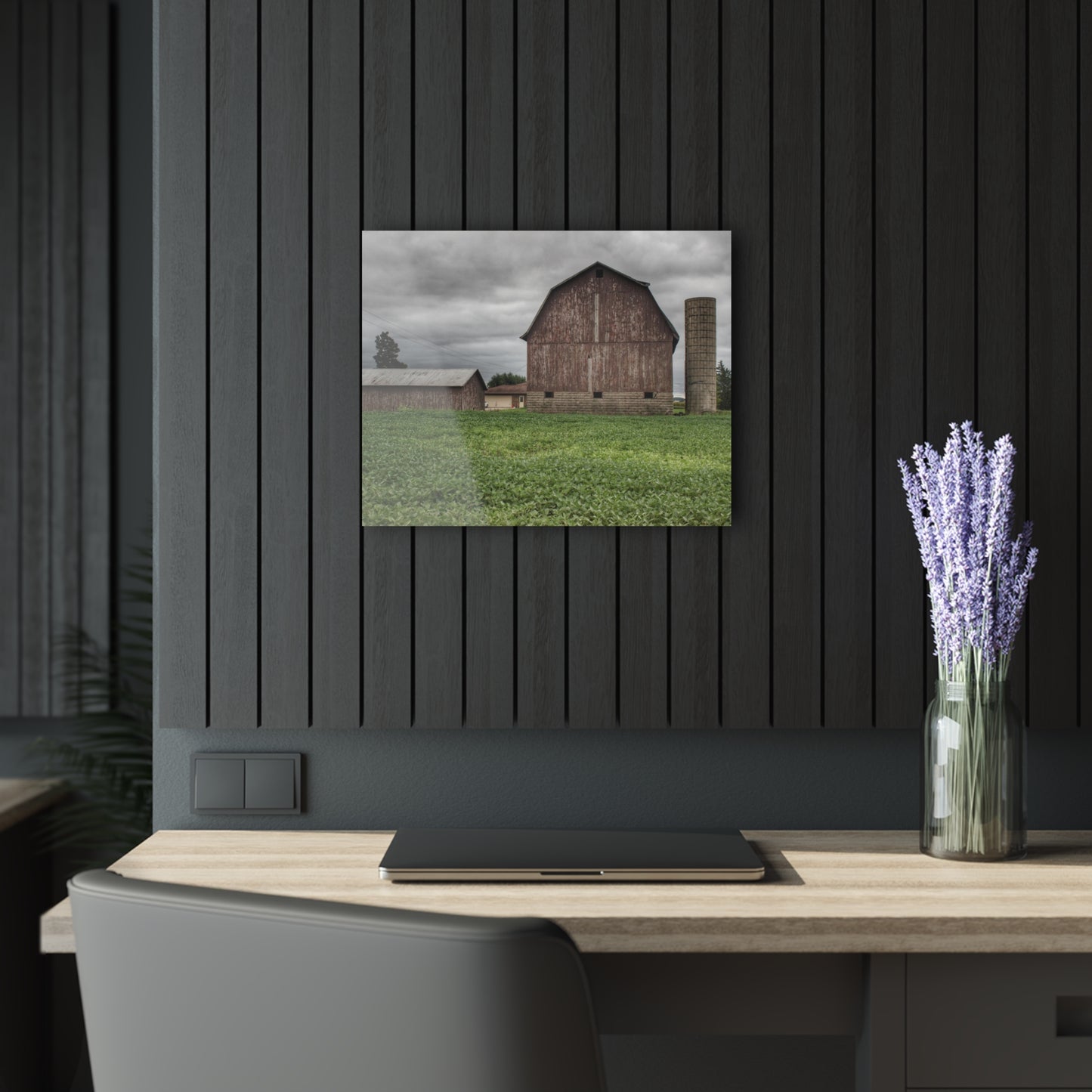 U R There Photography Van Geisen Road Grey Rustic Farmhouse Acrylic Wall Print