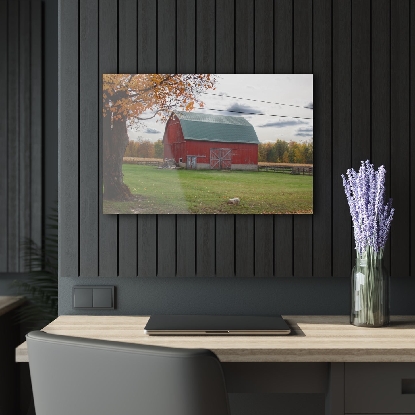 U R There Photography Bowers Roadside Red Rustic Farmhouse Acrylic Wall Print