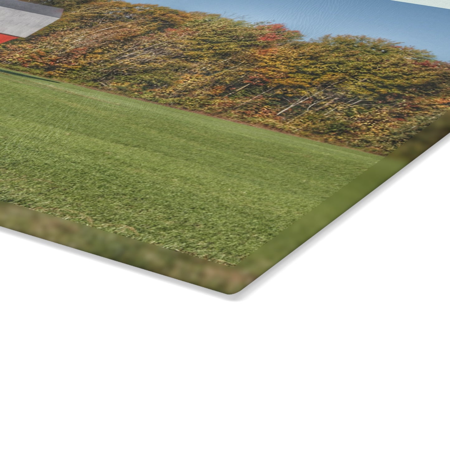 U R There Photography Ubly Road Red Rustic Farmhouse Tempered-Glass Cutting Board