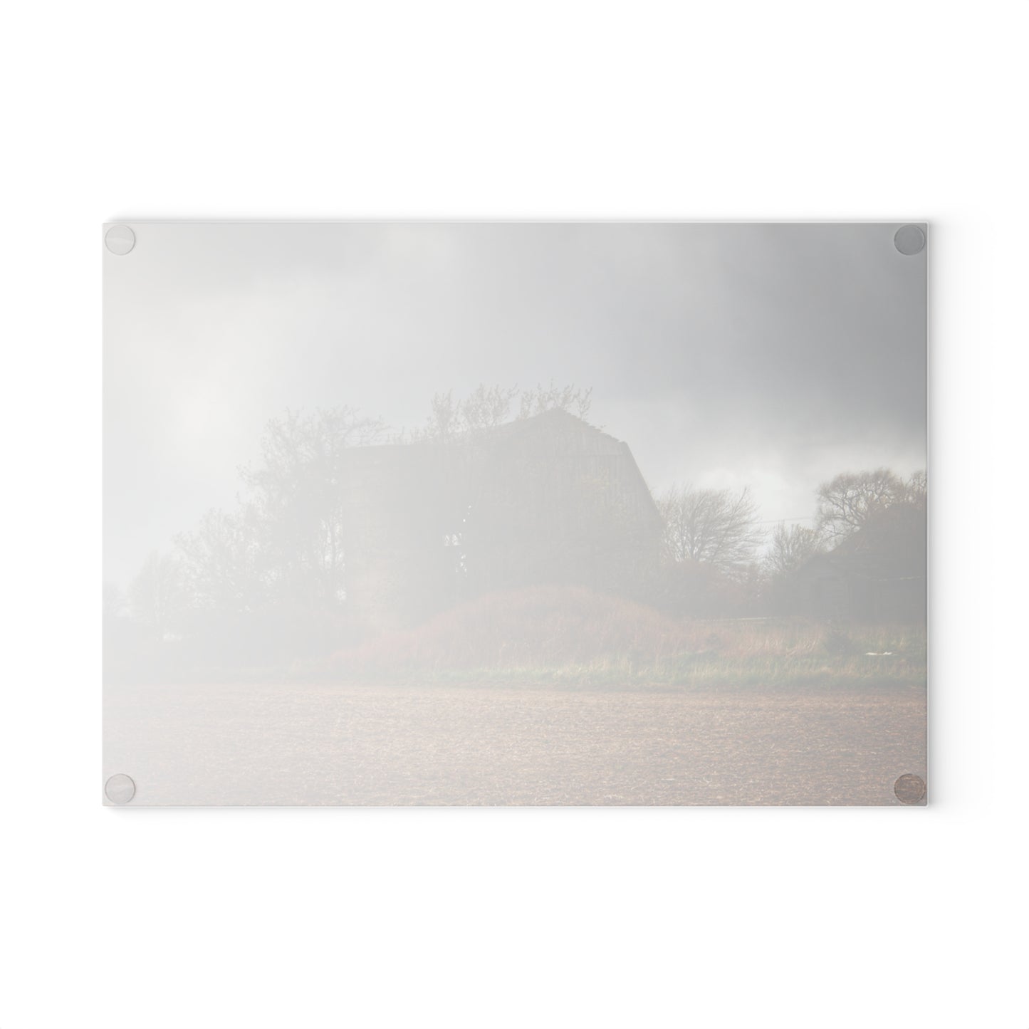 U R There Photography West Snover Grey Rustic Farmhouse Tempered-Glass Cutting Board