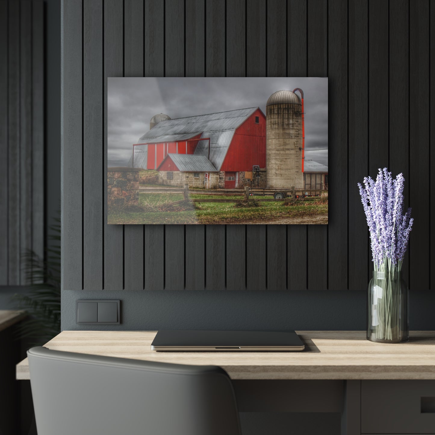 U R There Photography Slattery Roadside Red II Rustic Farmhouse Acrylic Wall Print
