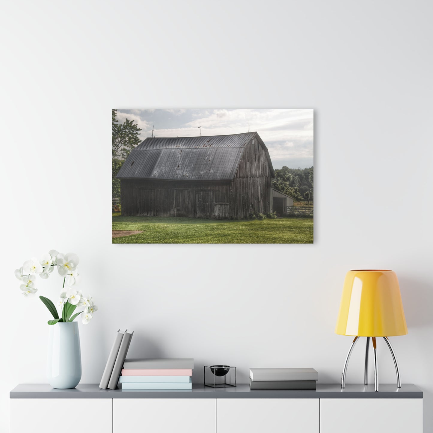 U R There Photography Rich Road Grey Rustic Farmhouse Acrylic Wall Print