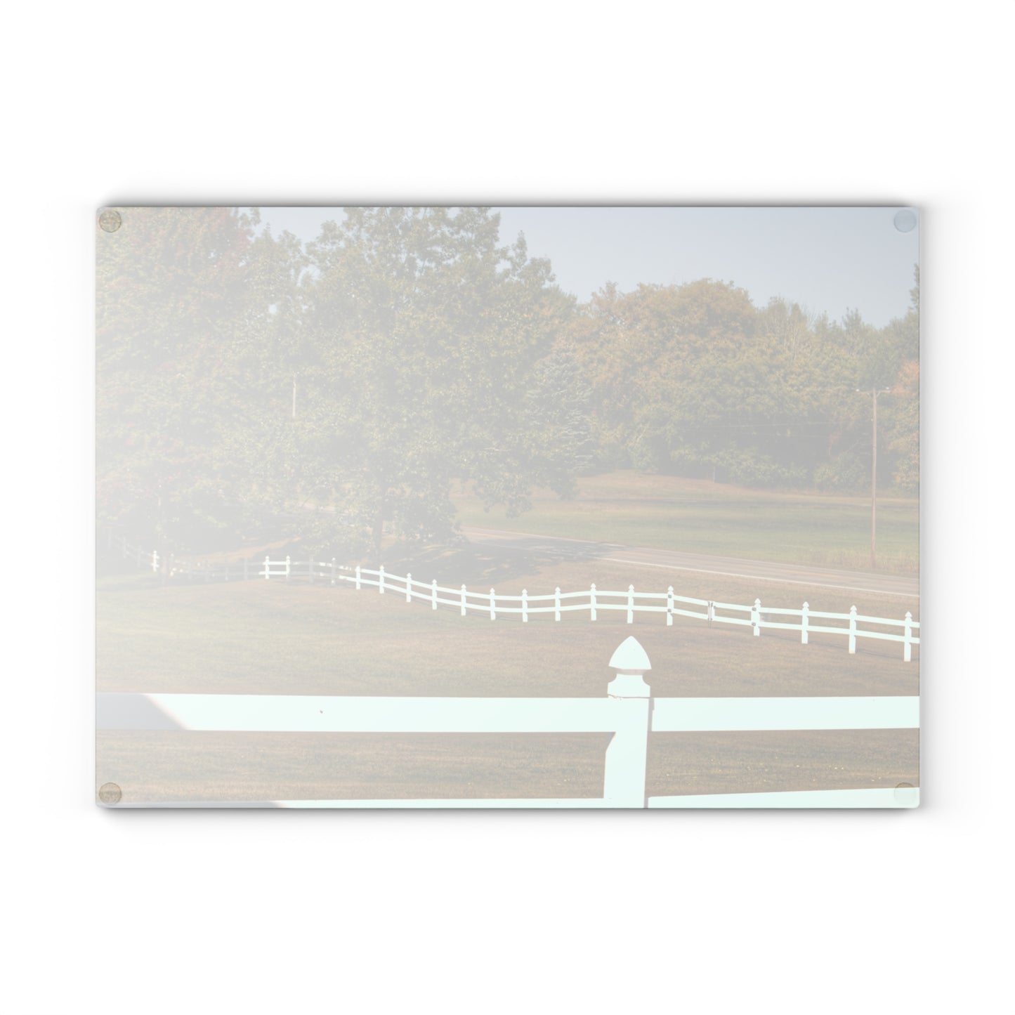 U R There Photography Beyond the White Fences Rustic Farmhouse Tempered-Glass Cutting Board