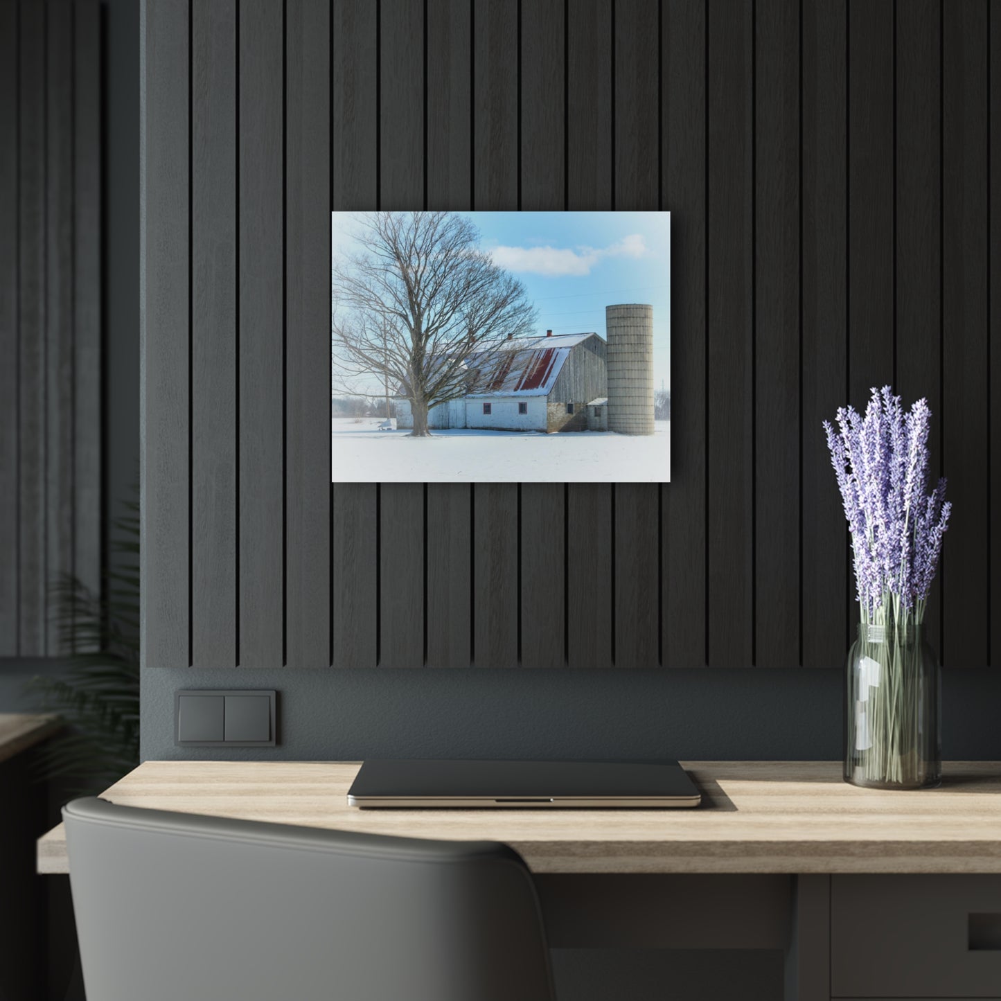 U R There Photography Barnes Road White Rustic Farmhouse Acrylic Wall Print