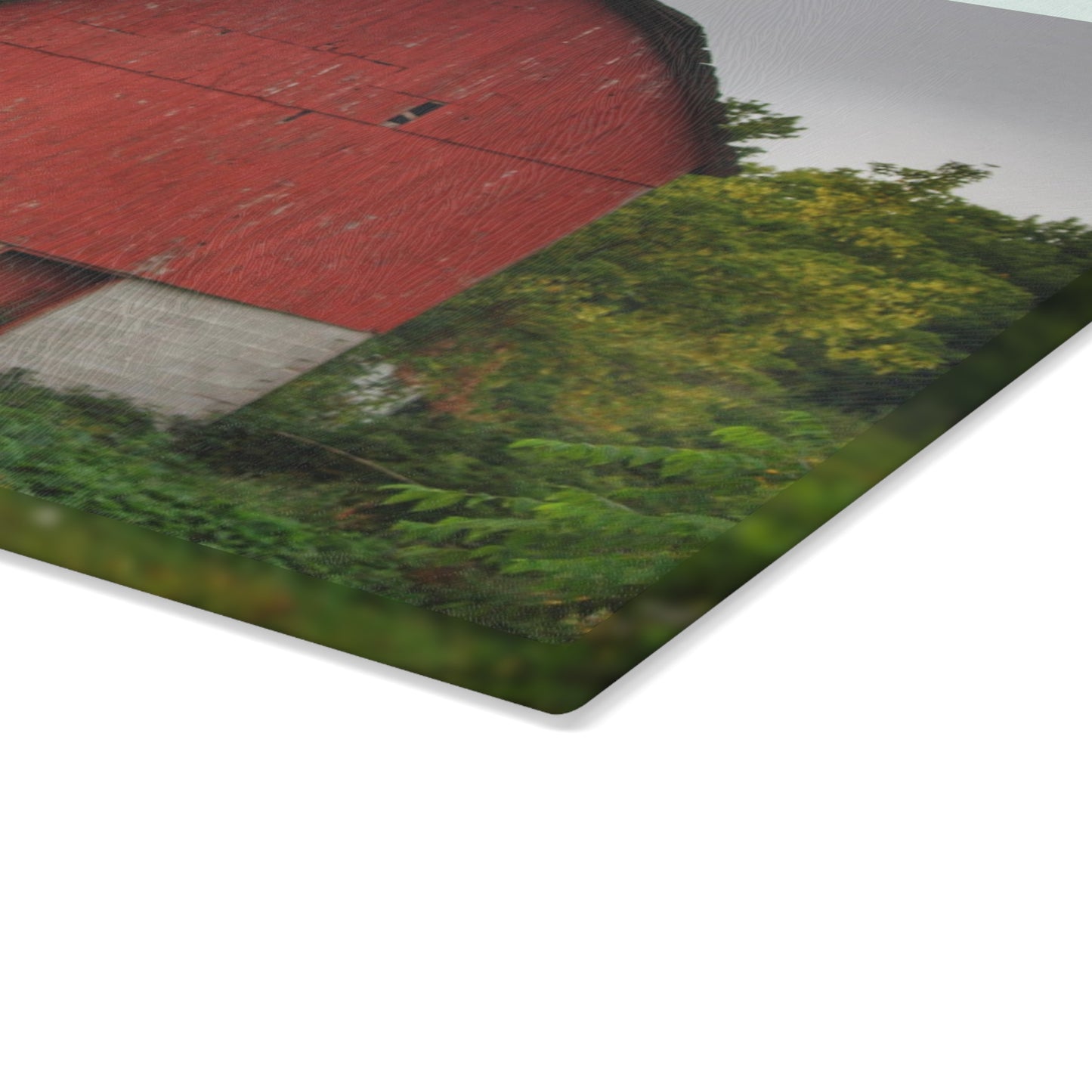 U R There Photography Brown Road Hidden Red I Rustic Farmhouse Tempered-Glass Cutting Board