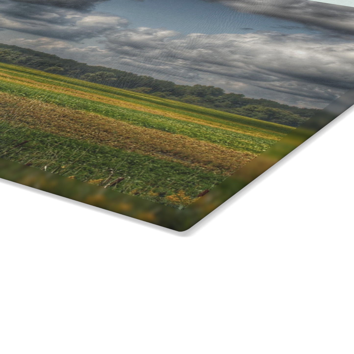 U R There Photography Skies of September Rustic Farmhouse Tempered-Glass Cutting Board