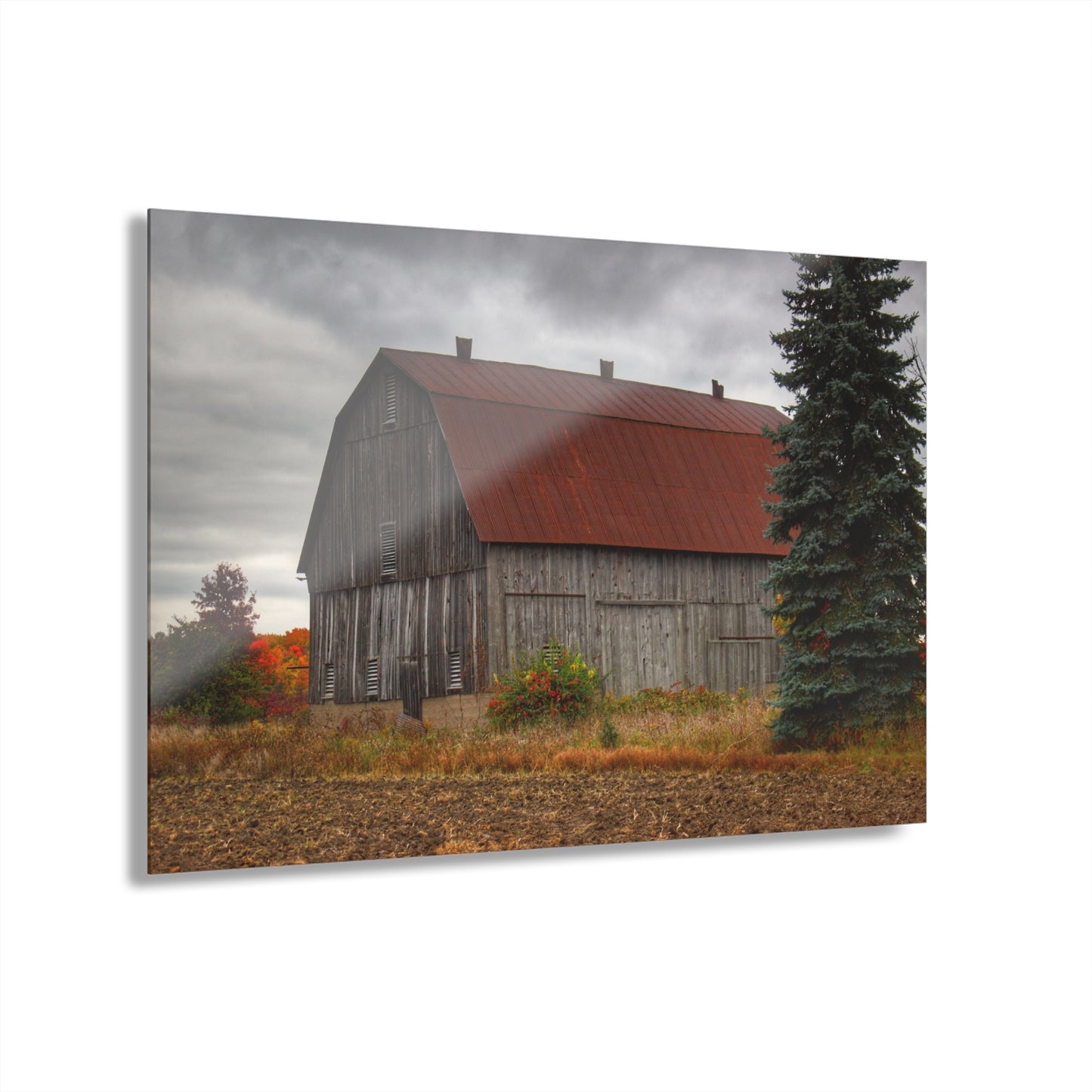 U R There Photography Sheridan Line Road Rusted Grey II Rustic Farmhouse Acrylic Wall Print