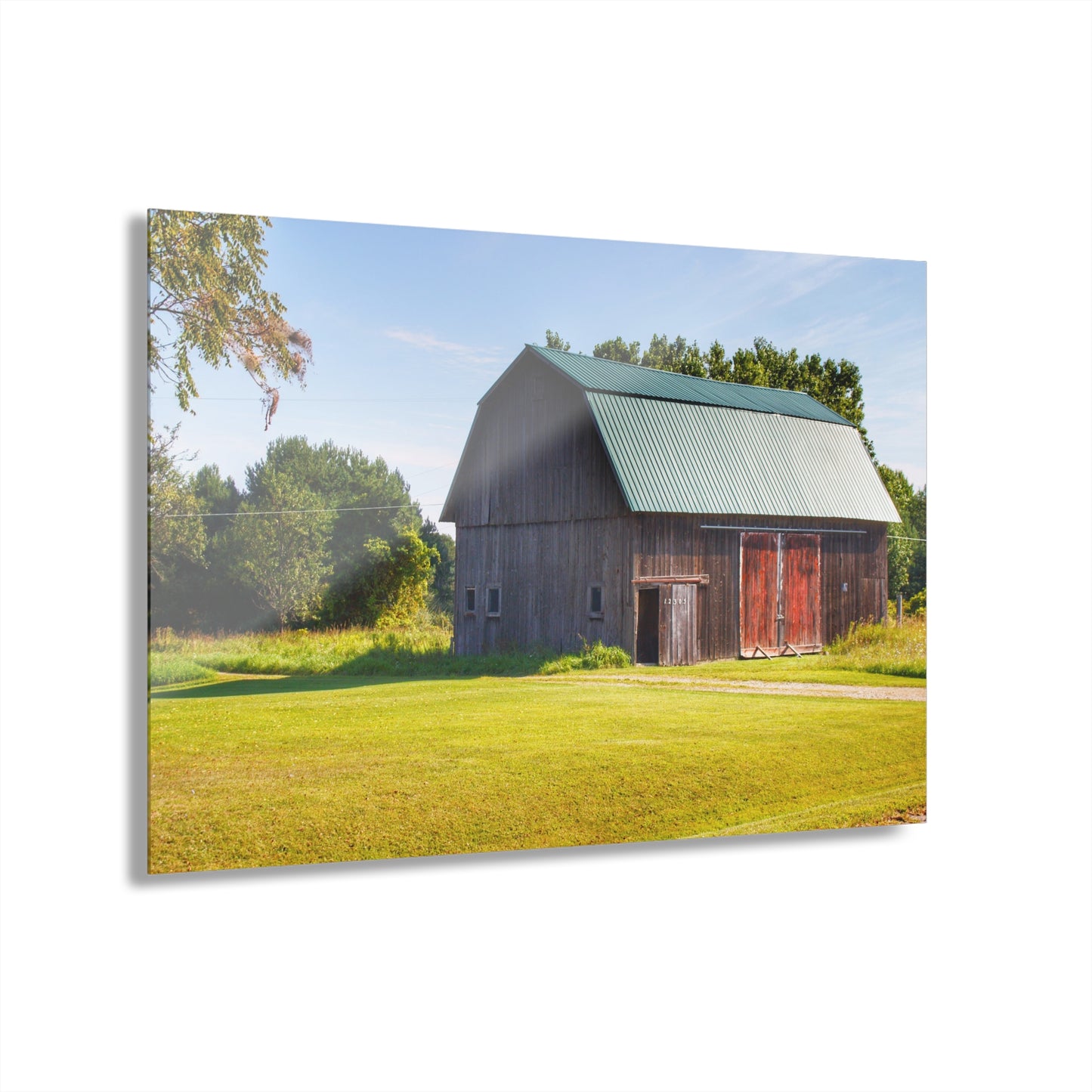 U R There Photography Red Door Barn of Mount Morris Road Rustic Farmhouse Acrylic Wall Print