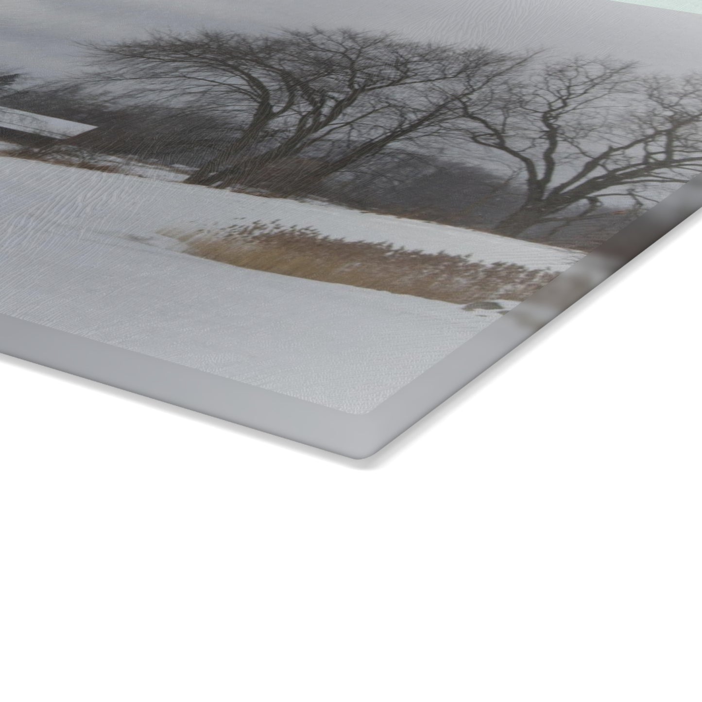 U R There Photography Across the Field on Sandy Lane Rustic Farmhouse Tempered-Glass Cutting Board