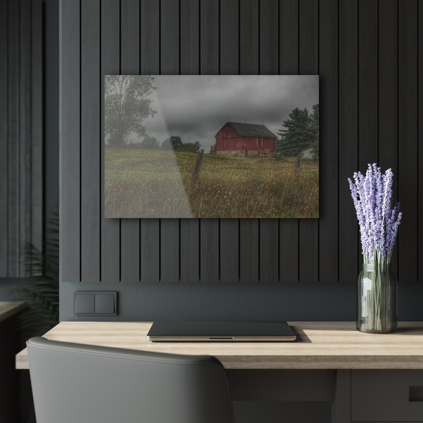 U R There Photography Stone Red Rustic Farmhouse Acrylic Wall Print