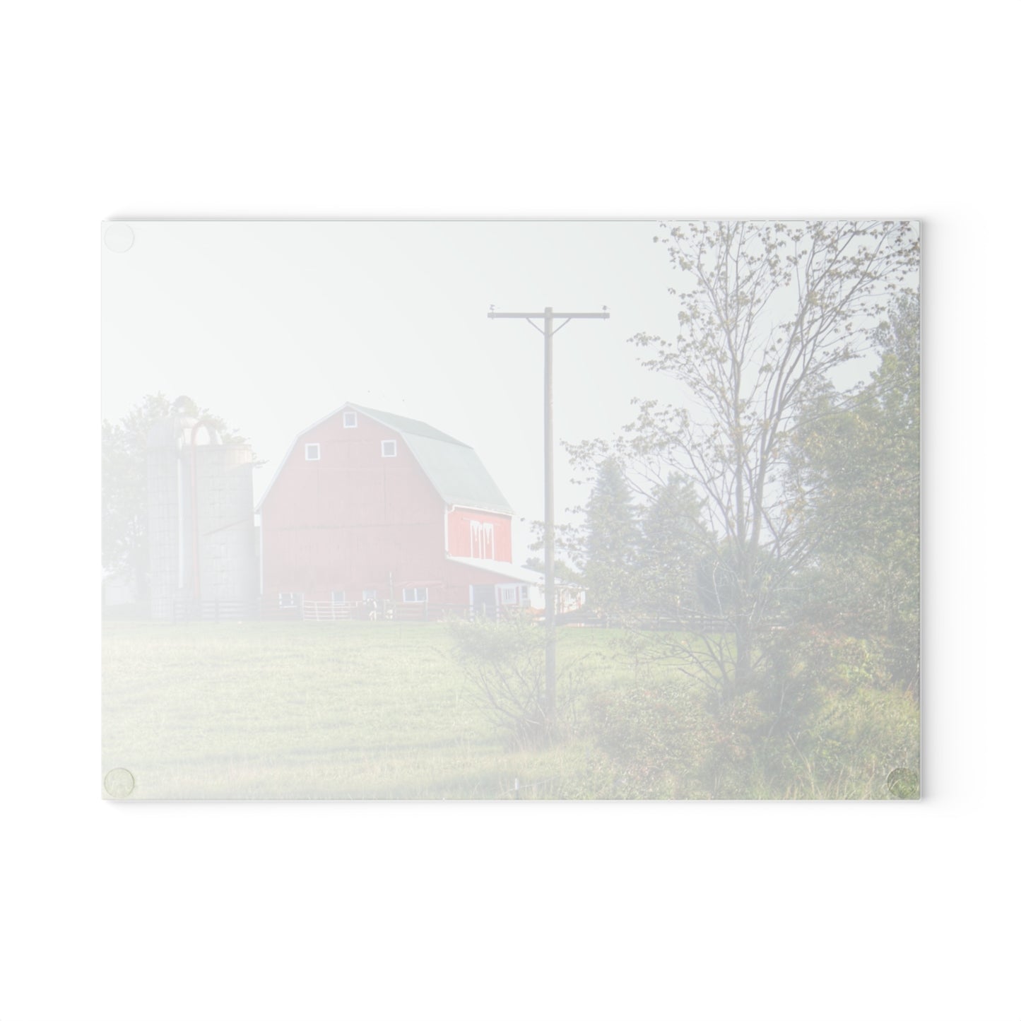 U R There Photography Stewart Road Red I Rustic Farmhouse Tempered-Glass Cutting Board