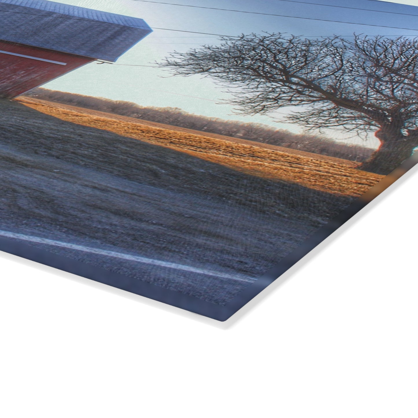 U R There Photography Rochester Red on a Spring Morning Rustic Farmhouse Tempered-Glass Cutting Board