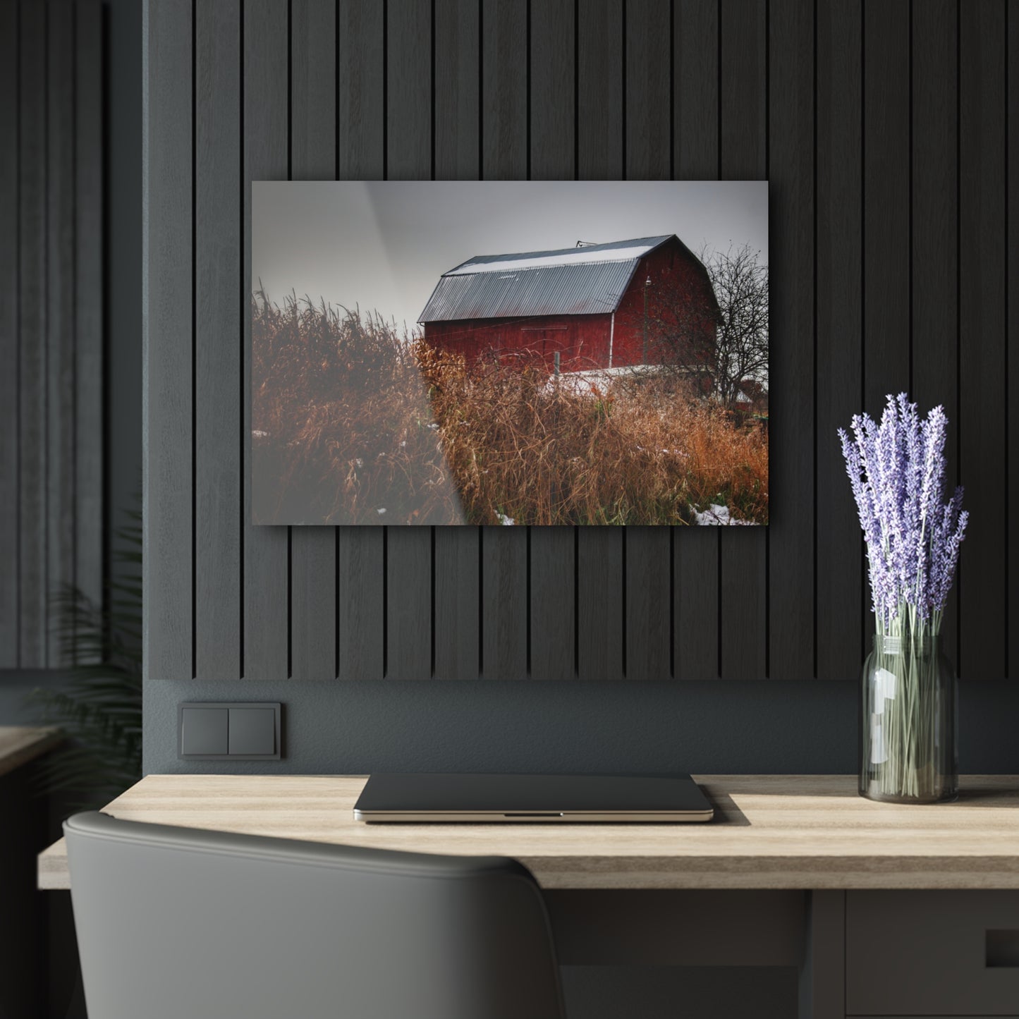 U R There Photography Noble Road Red Rustic Farmhouse Acrylic Wall Print