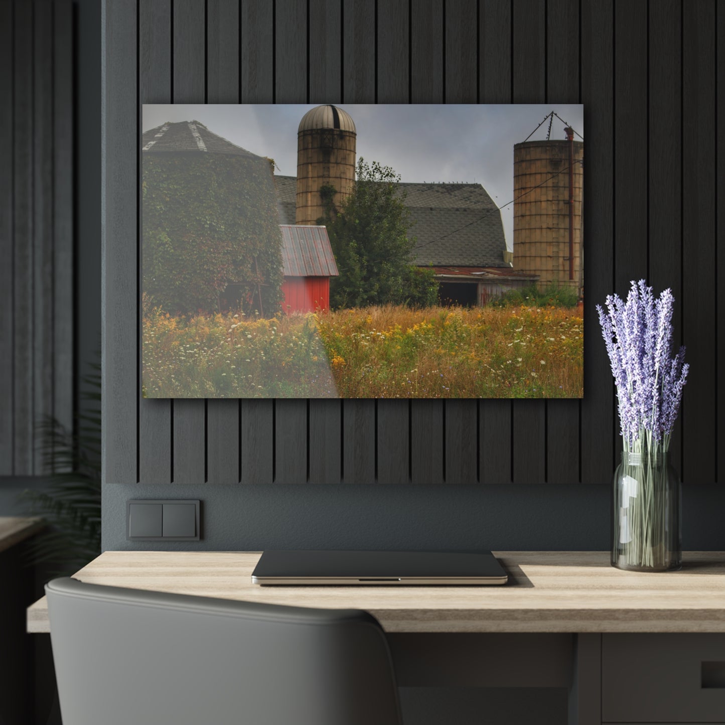 U R There Photography Silos of Otisville Rustic Farmhouse Acrylic Wall Print