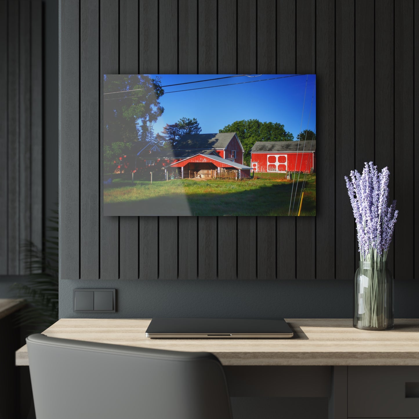 U R There Photography Rochester Road Little Red Farm Rustic Farmhouse Acrylic Wall Print