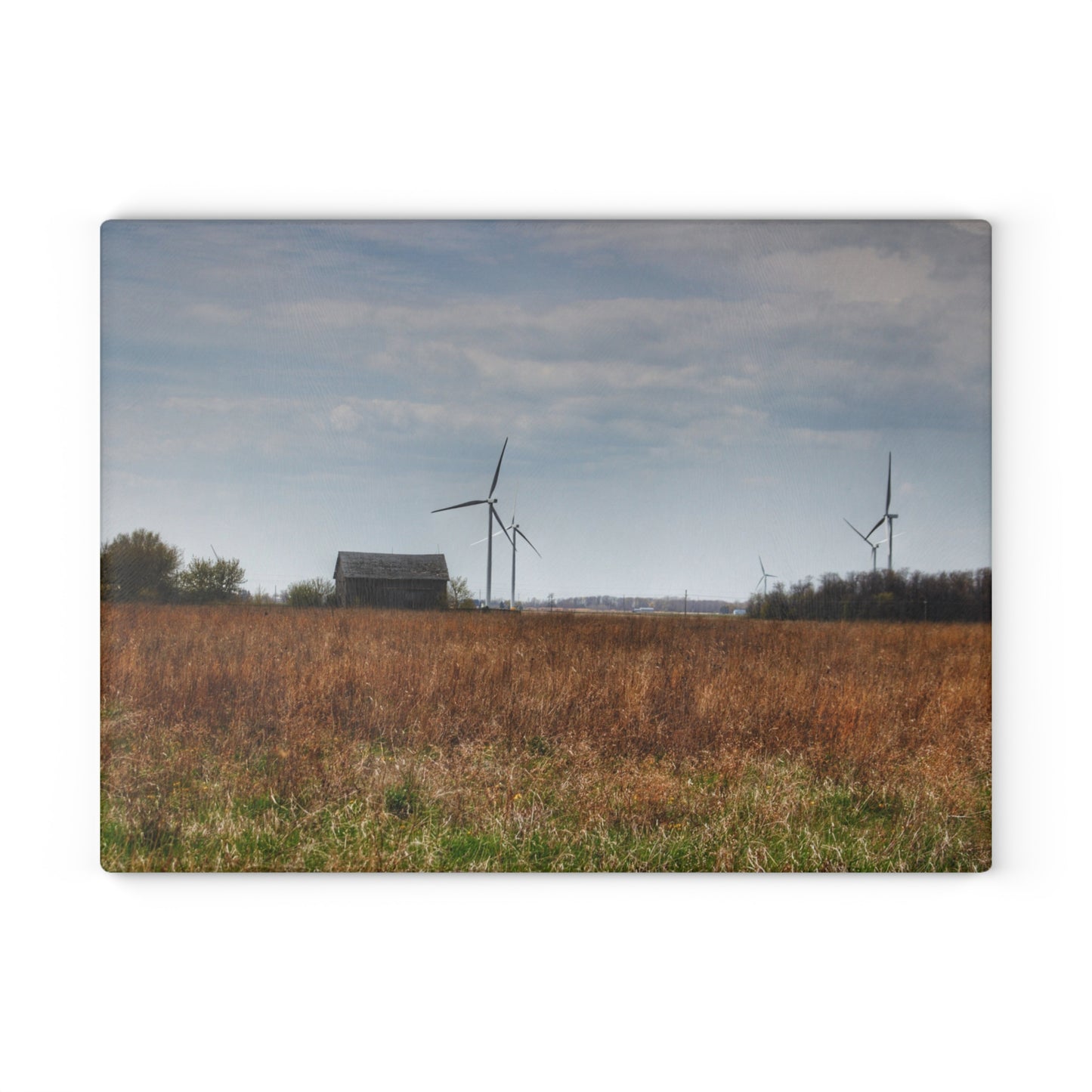 U R There Photography Surin Road Grey Rustic Farmhouse Tempered-Glass Cutting Board