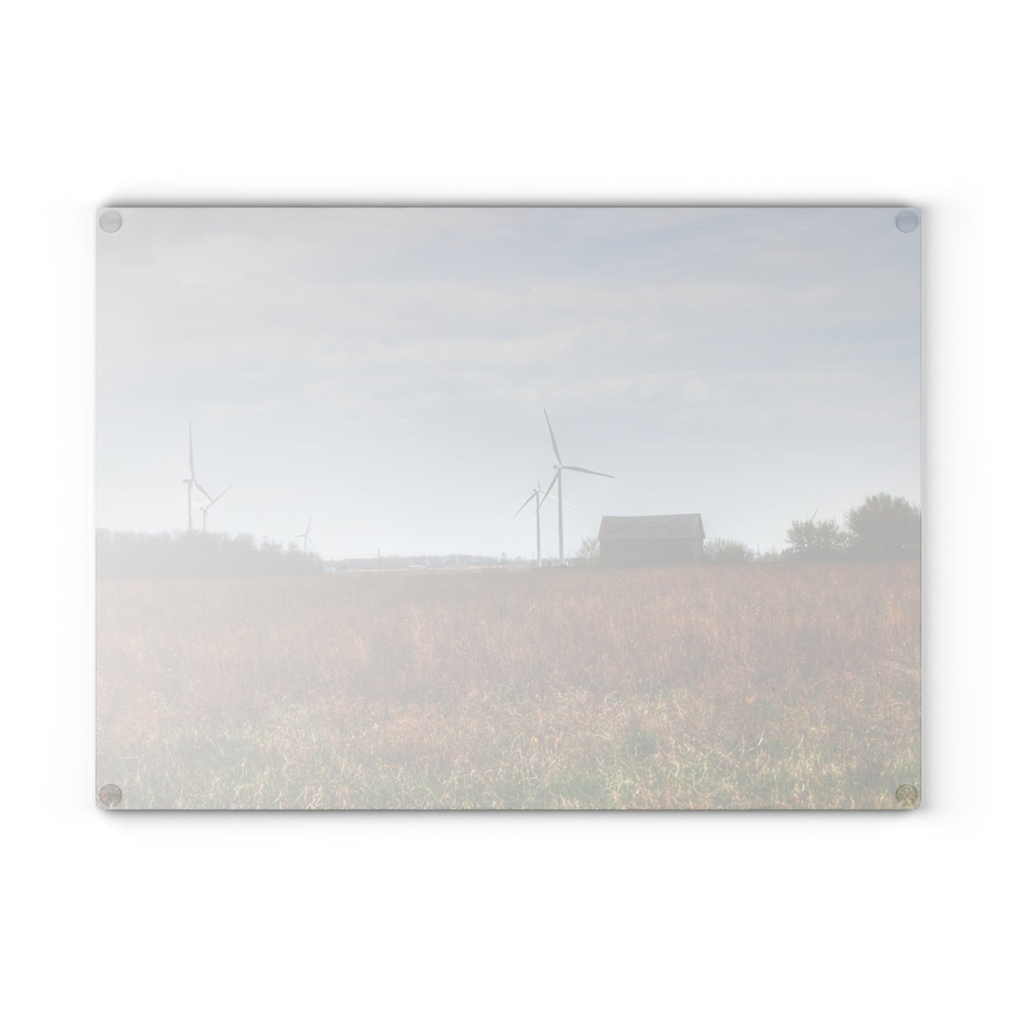 U R There Photography Surin Road Grey Rustic Farmhouse Tempered-Glass Cutting Board
