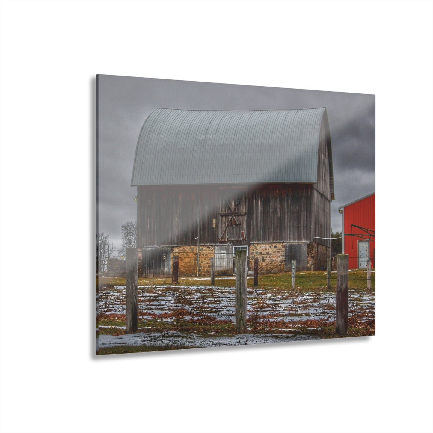 U R There Photography Schott Road Grey III Rustic Farmhouse Acrylic Wall Print