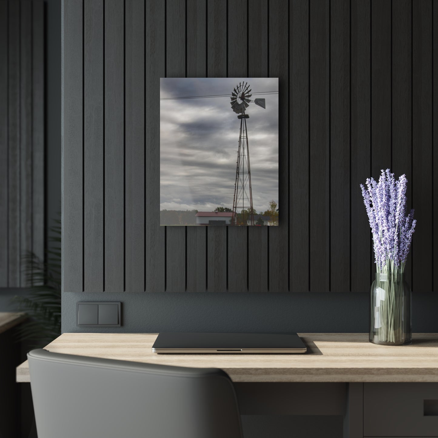 U R There Photography Valentine Road Windmill Rustic Farmhouse Acrylic Wall Print