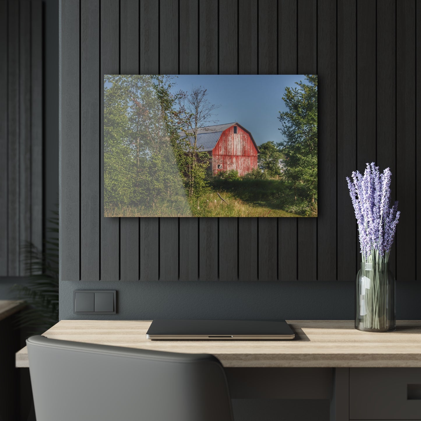 U R There Photography Columbiaville Red in Summer I Rustic Farmhouse Acrylic Wall Print