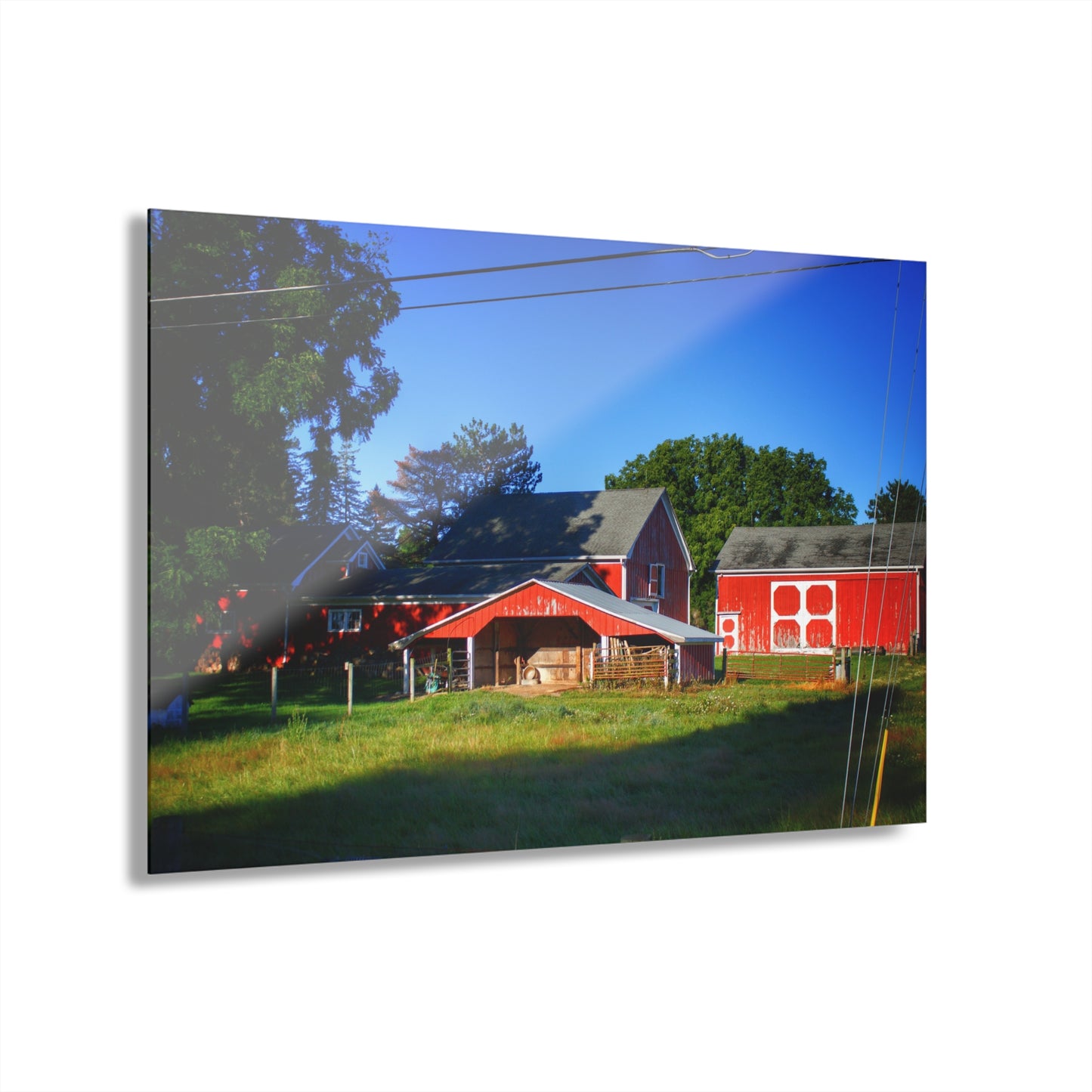U R There Photography Rochester Road Little Red Farm Rustic Farmhouse Acrylic Wall Print