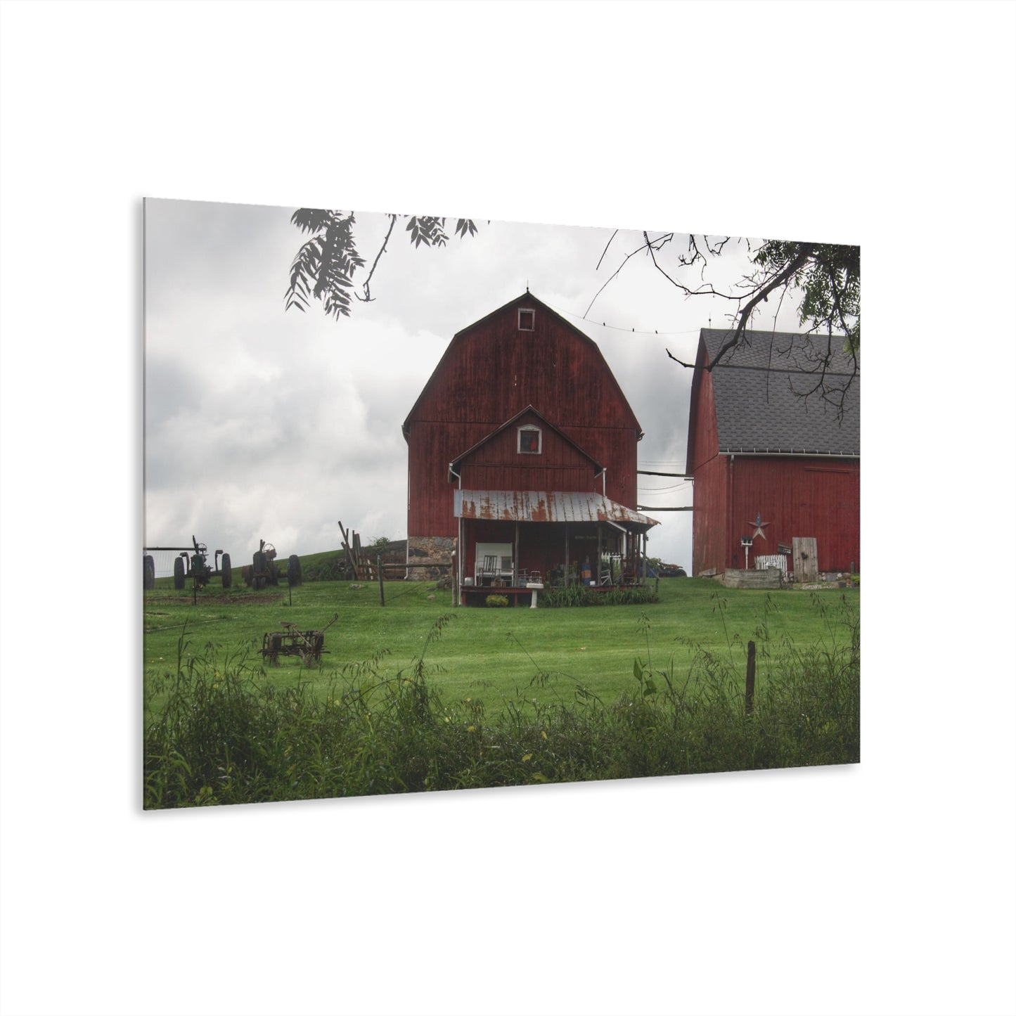U R There Photography Bishop Road Reds II Rustic Farmhouse Acrylic Wall Print