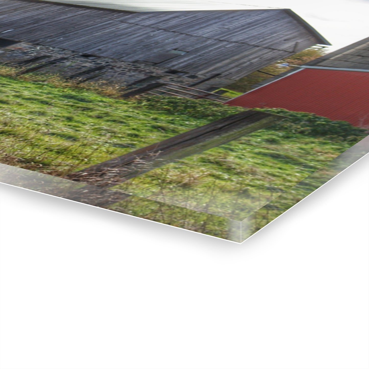 U R There Photography Slattery Road Fieldstone Grey Rustic Farmhouse Acrylic Wall Print