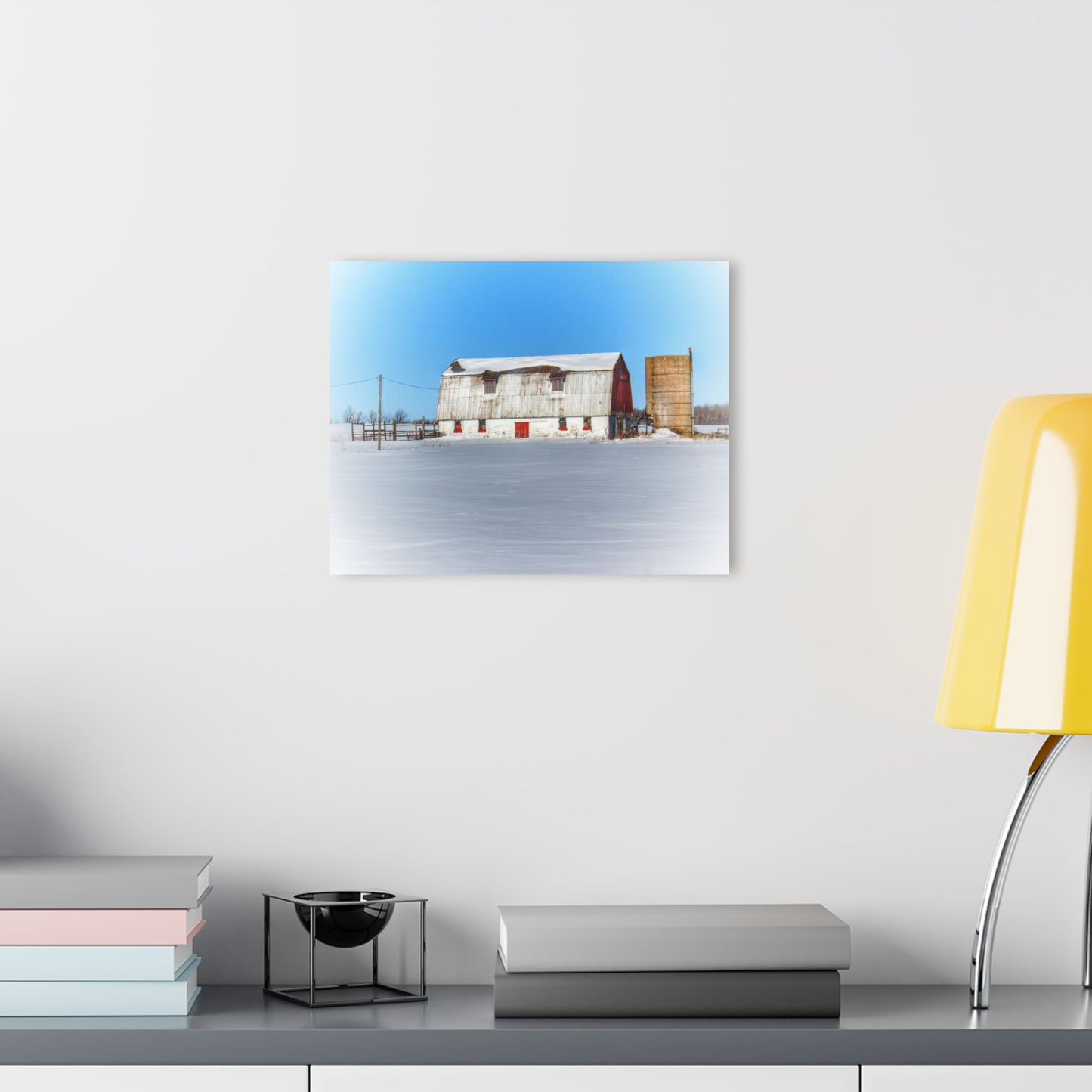 U R There Photography Bay City - Forestville Block Red Rustic Farmhouse Acrylic Wall Print